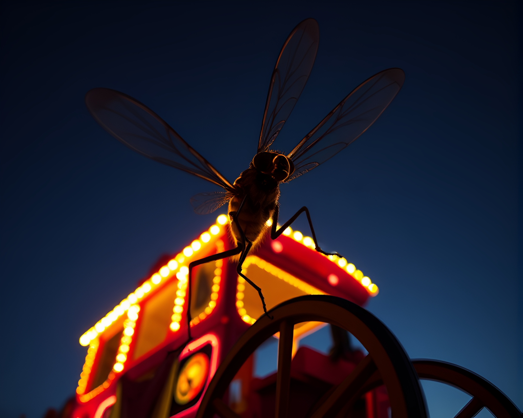 Maximalist Stagecoach Under Firefly Luminescence – free AI stock image