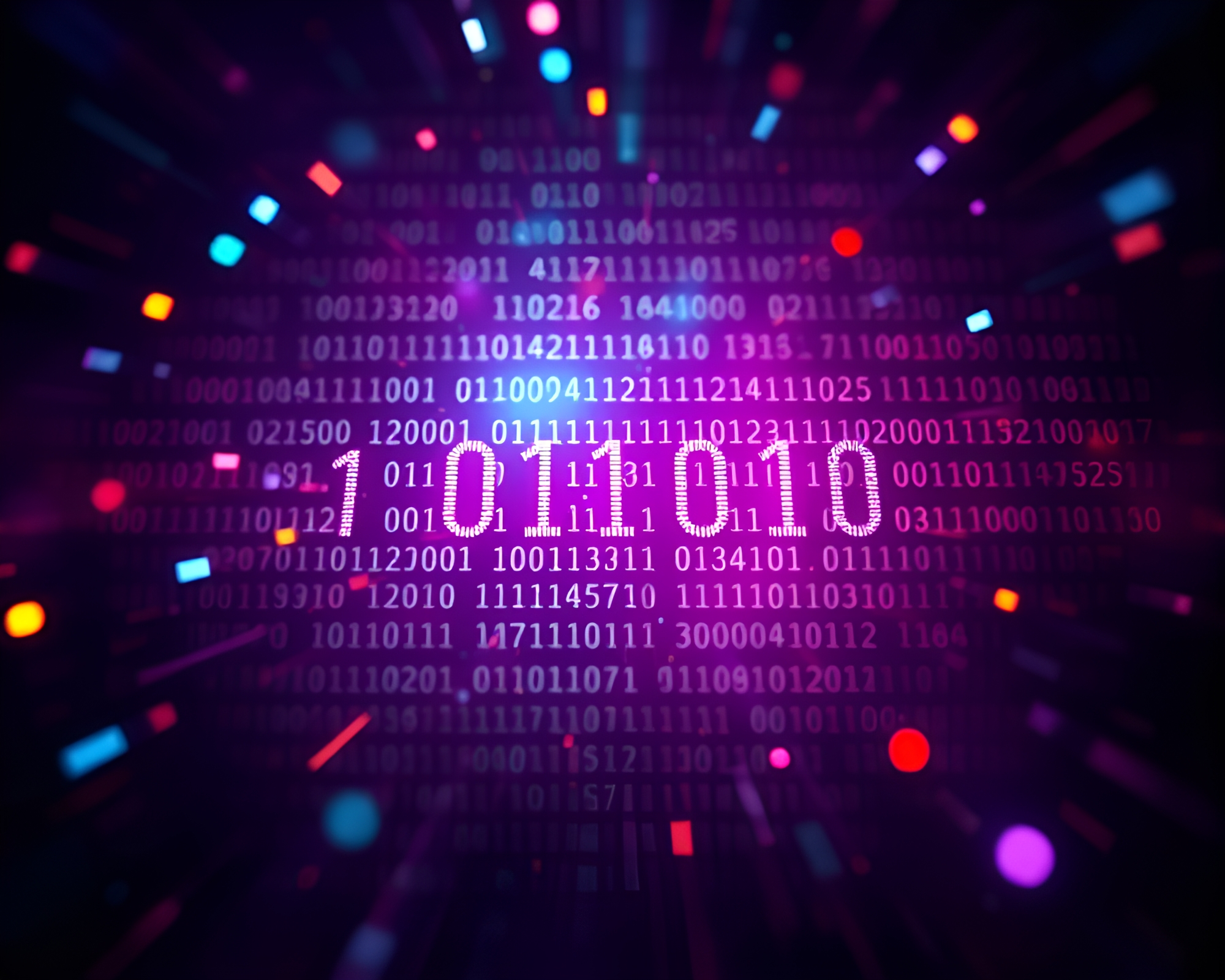 Binary Code Symphony: Iridescent Material Design – free AI stock image