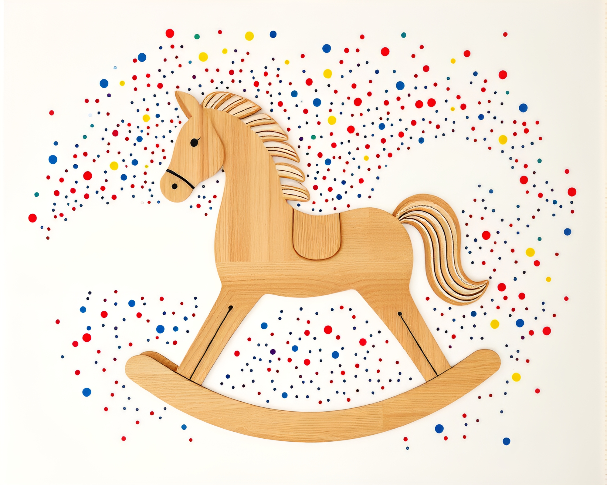 Ethereal Cloud Horse in Vibrant Stencil Art – free AI stock image