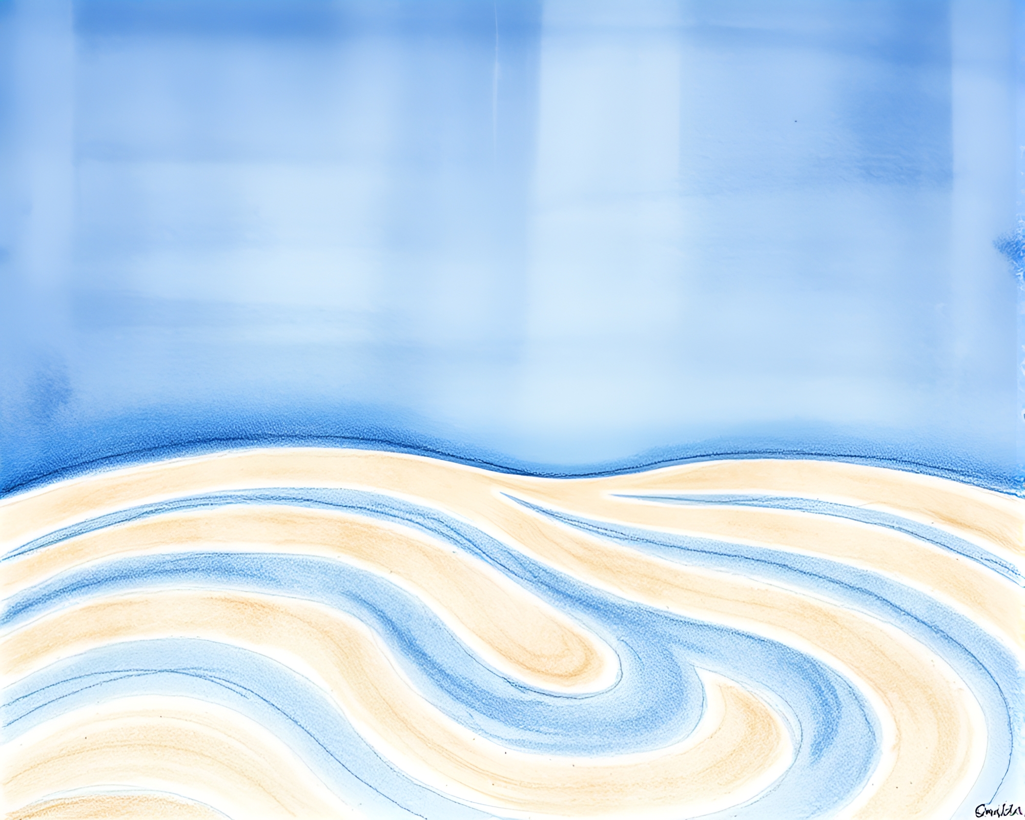 Fingerprint-swirled Sand Dune: Conté Crayon Drawing – free AI stock image