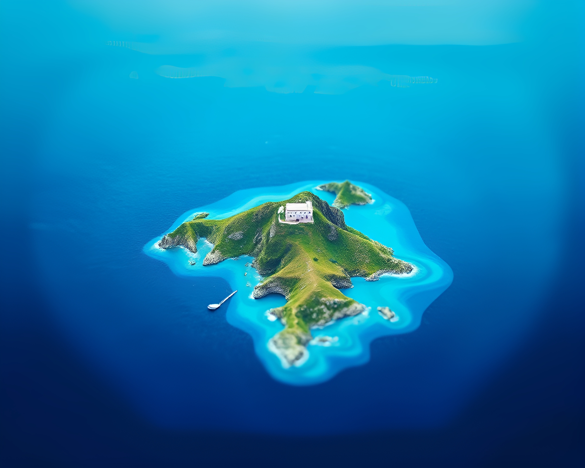 Arctic Island Collage Cutouts in Tilt-Shift Photography – free AI stock image