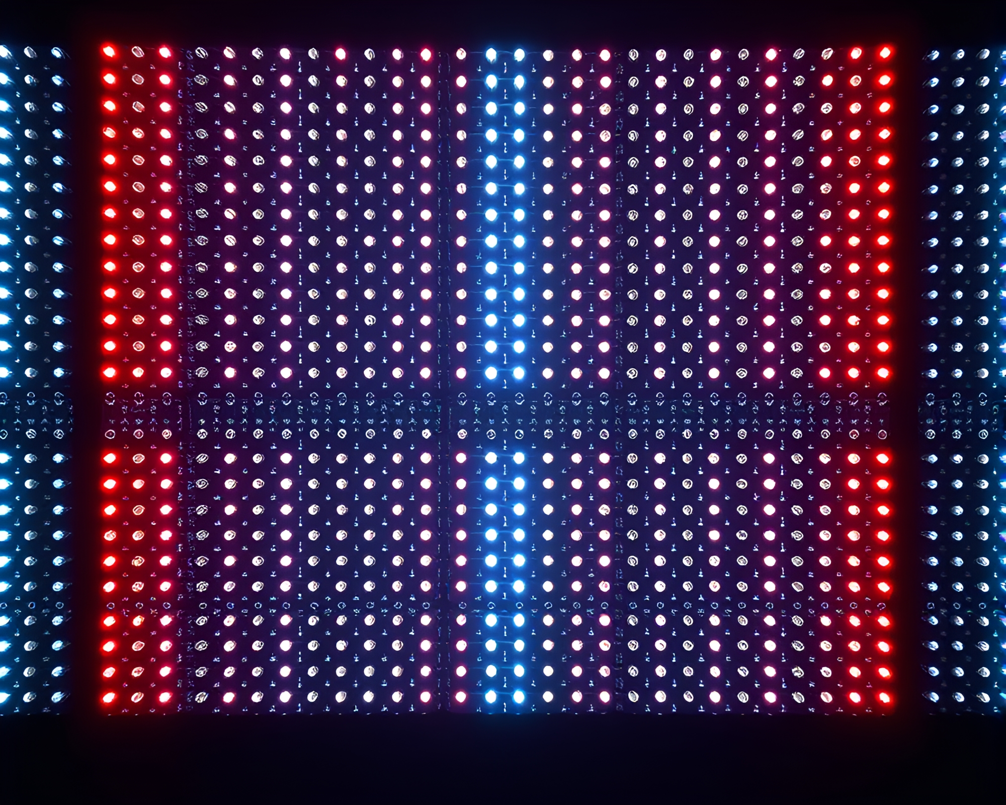 LED Pixel Grid Monument under Film Grain Sky – free AI stock image
