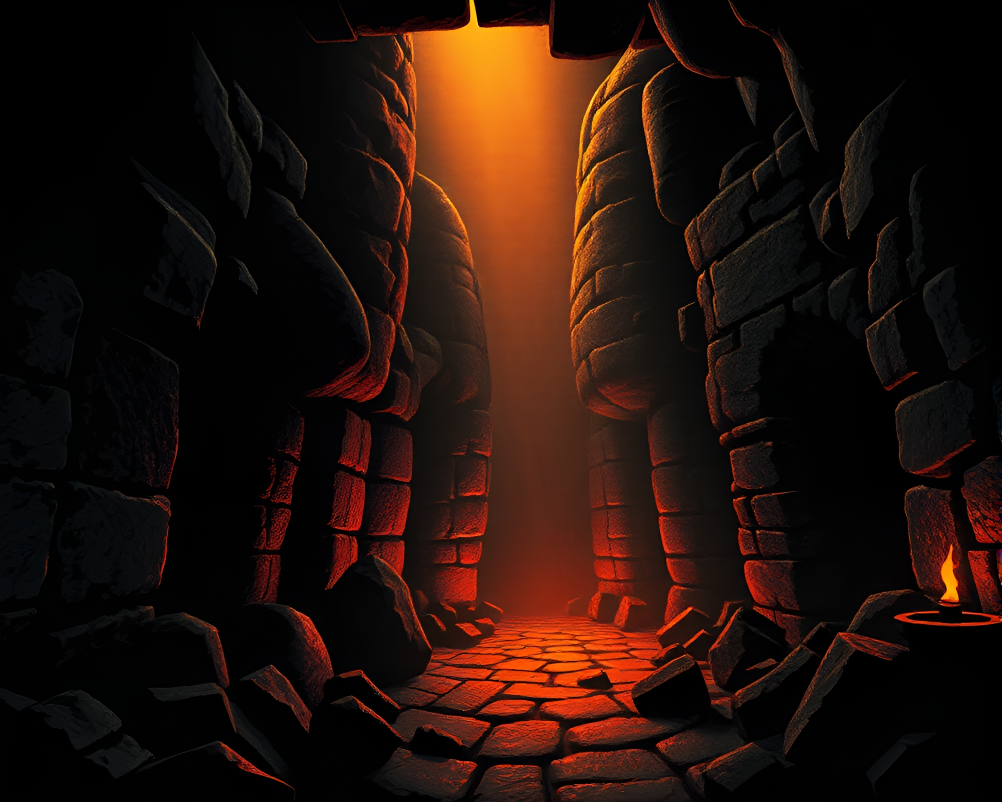 Ethereal Halftone Grid Dimensional Rift Dungeon Vignette – free AI stock image