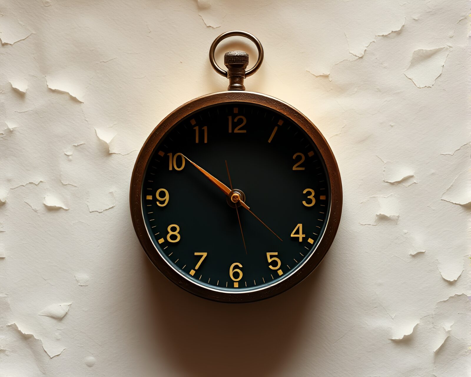 An intricate clock design on aged paper with warm colors