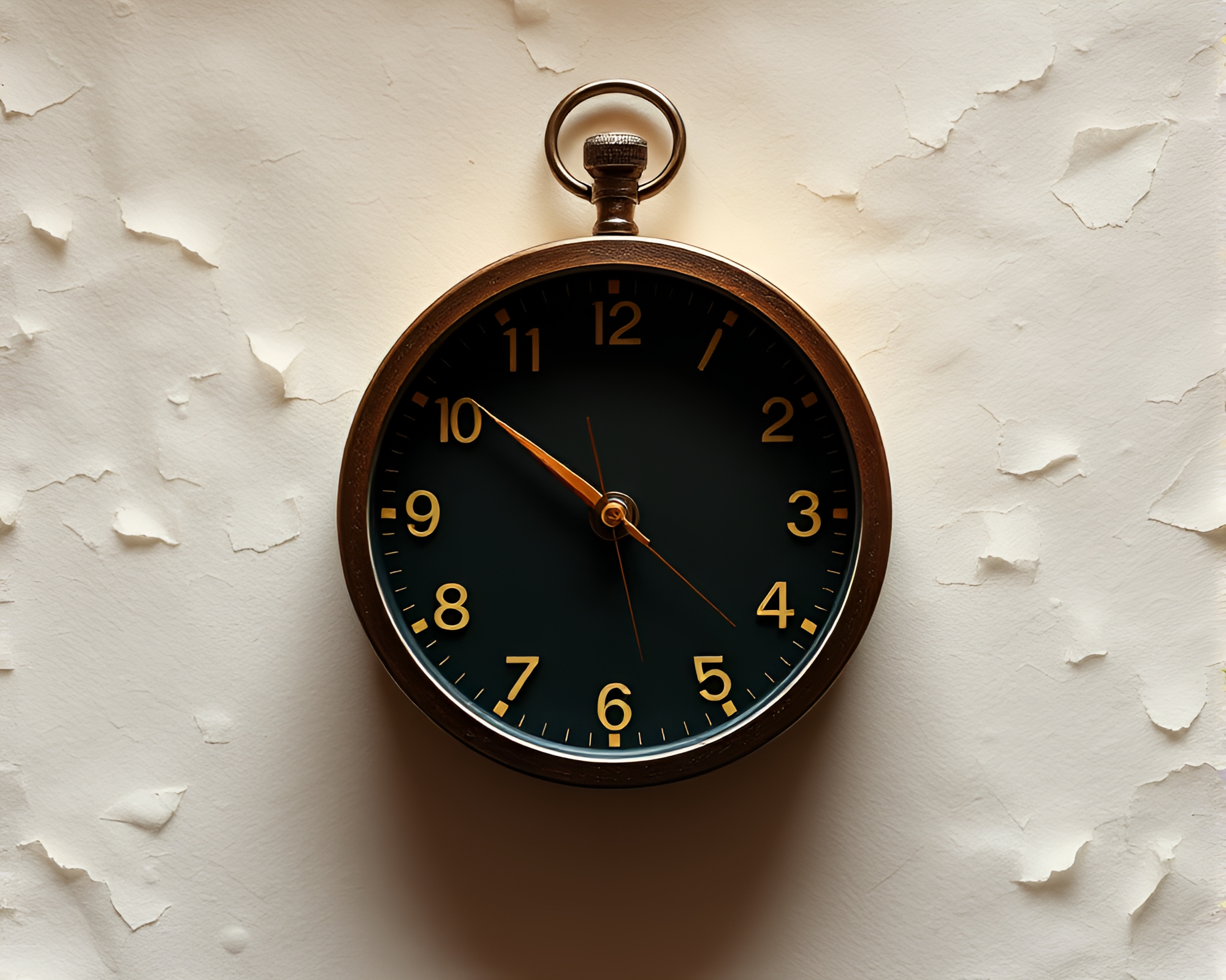 Chrono Clock on Vintage Paper Texture Concept Art – free AI stock image