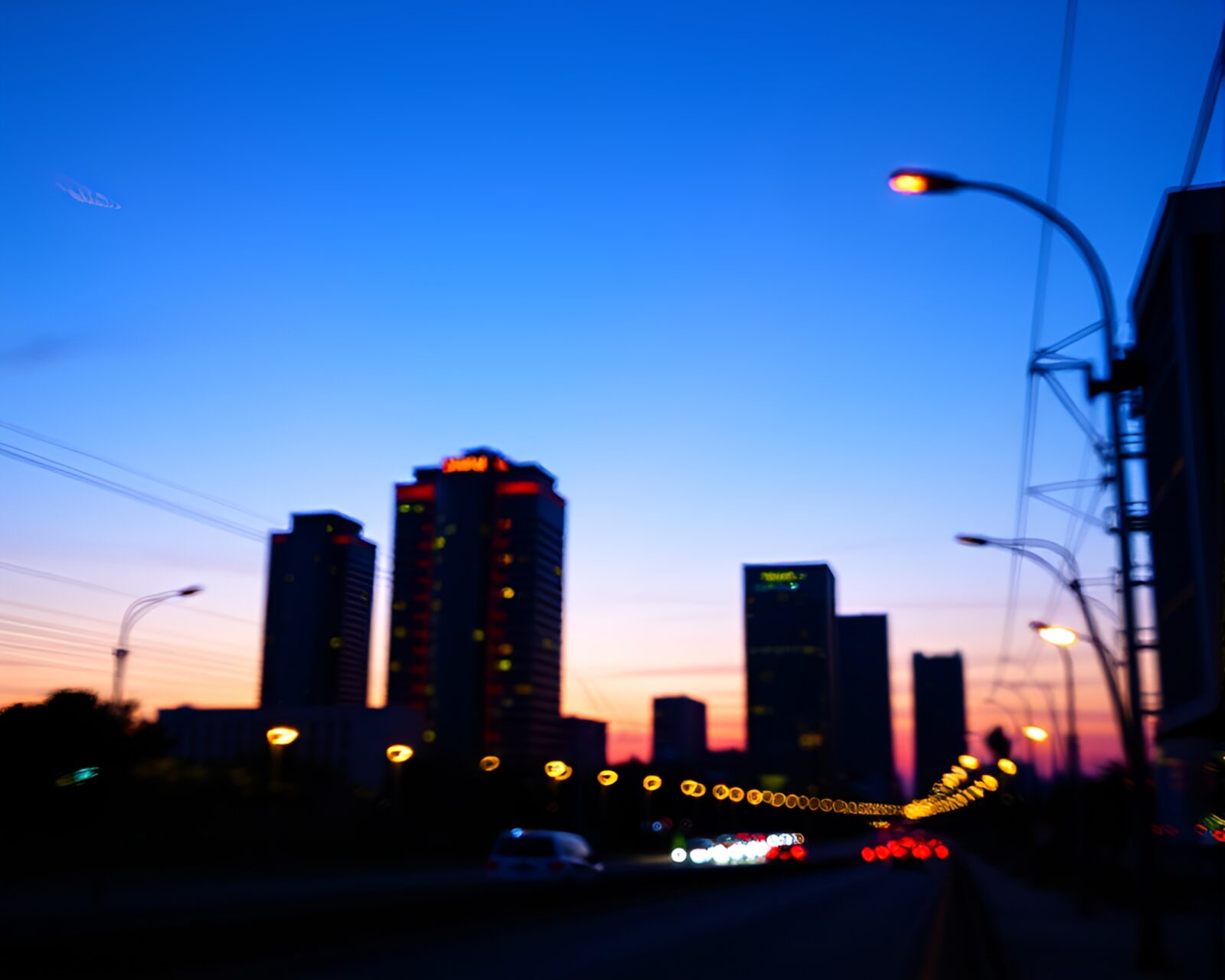 Colorful optical illusion at twilight hour in digital art