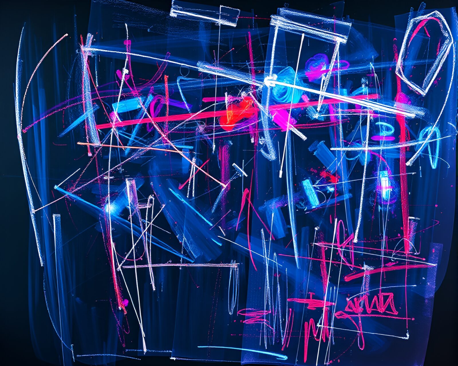 Vivid holographic chalk illustration with overexposed colors