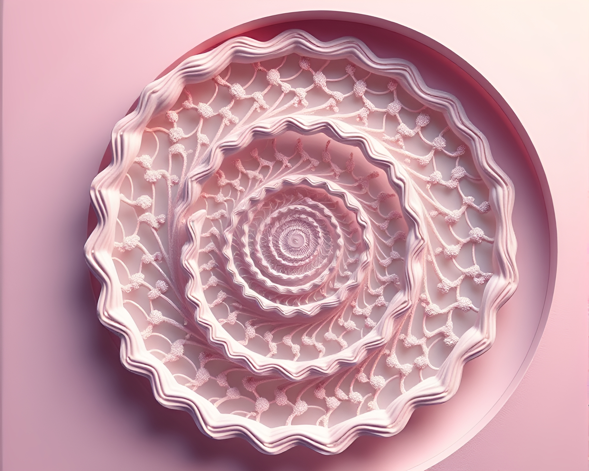 Fibonacci Spiral 3D Bio-Printer Pastel Vignette – free AI stock image