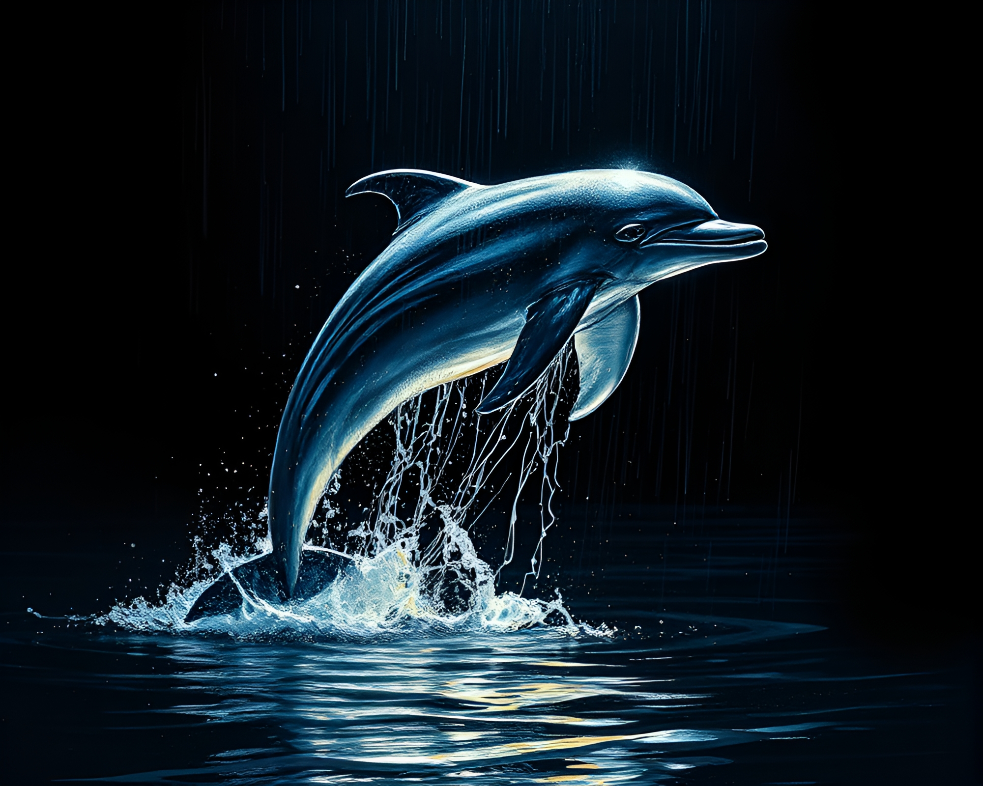 Sleek Etched Amazon River Dolphin in Metallic Surroundings – free AI stock image