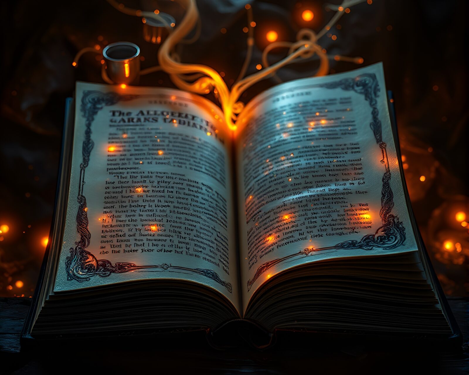 Shiny enchanted book with dark and light contrast