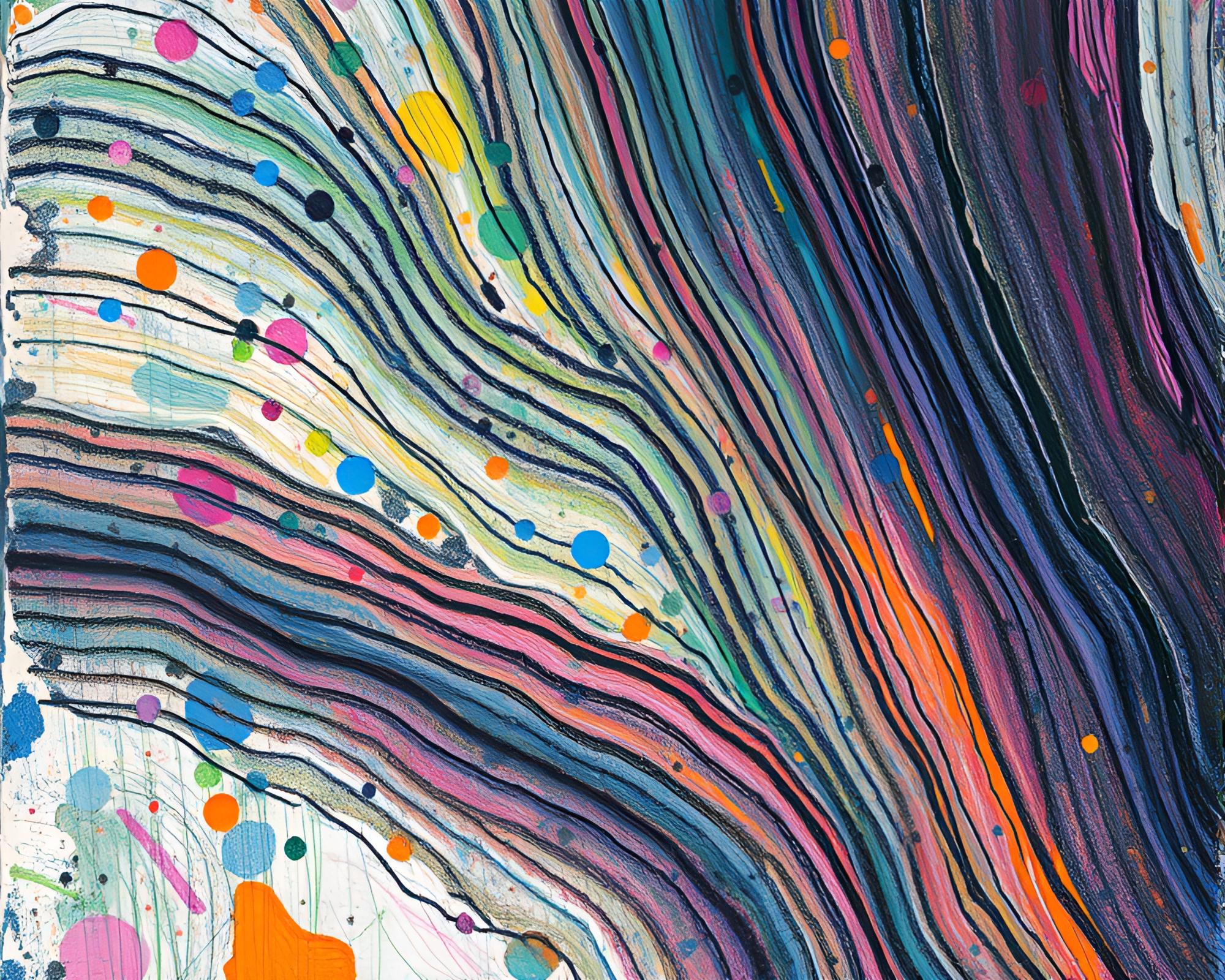 Glitch Microscopic Ridge Impasto in Cripsy Conté Colors – free AI stock image