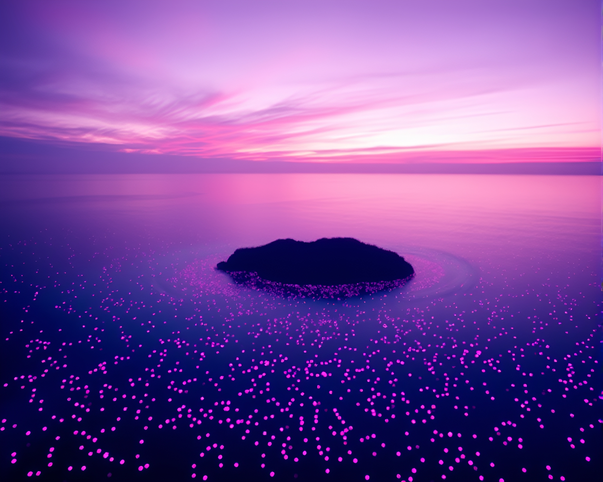 Twilight-Purple Holographic Coral Atoll Dot Matrix – free AI stock image