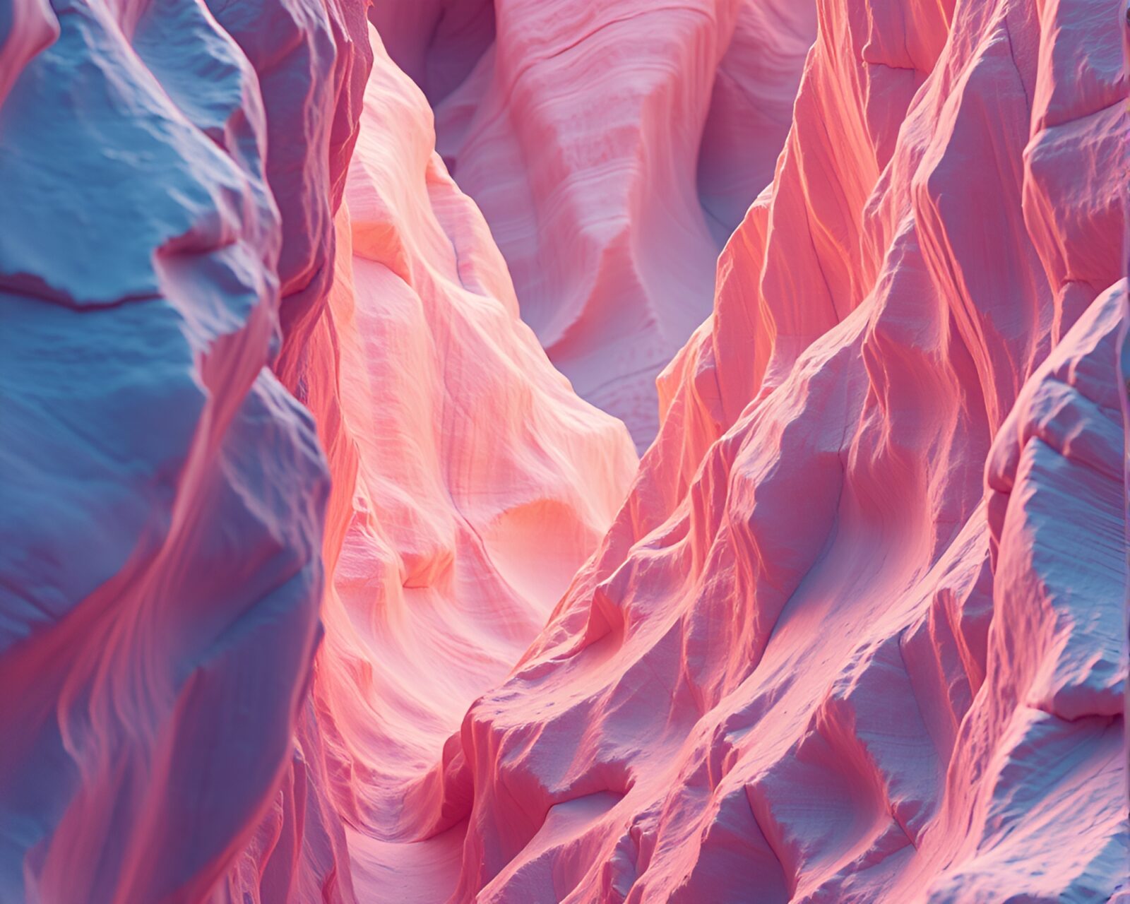 Soft gradient cloth draped over canyon textures in close-up view