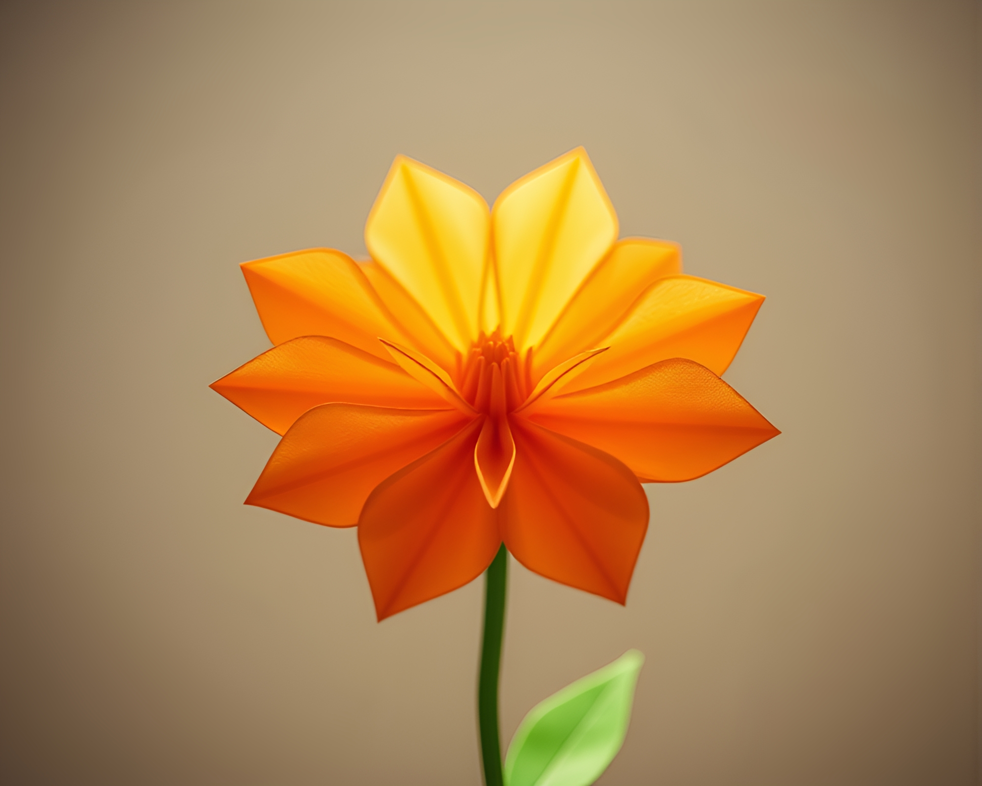 Vibrant Origami Flower Field Under Sunny Sky – free AI stock image