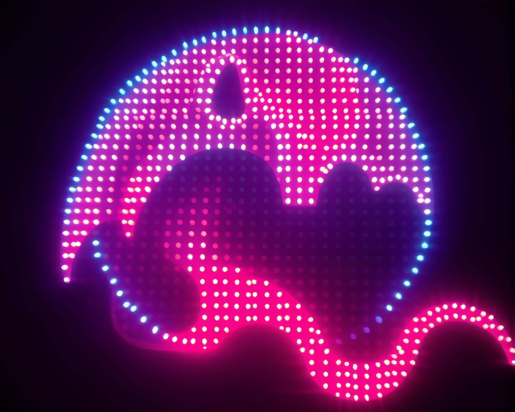 Digital Siren: LED Pixel Grid Art – free AI stock image
