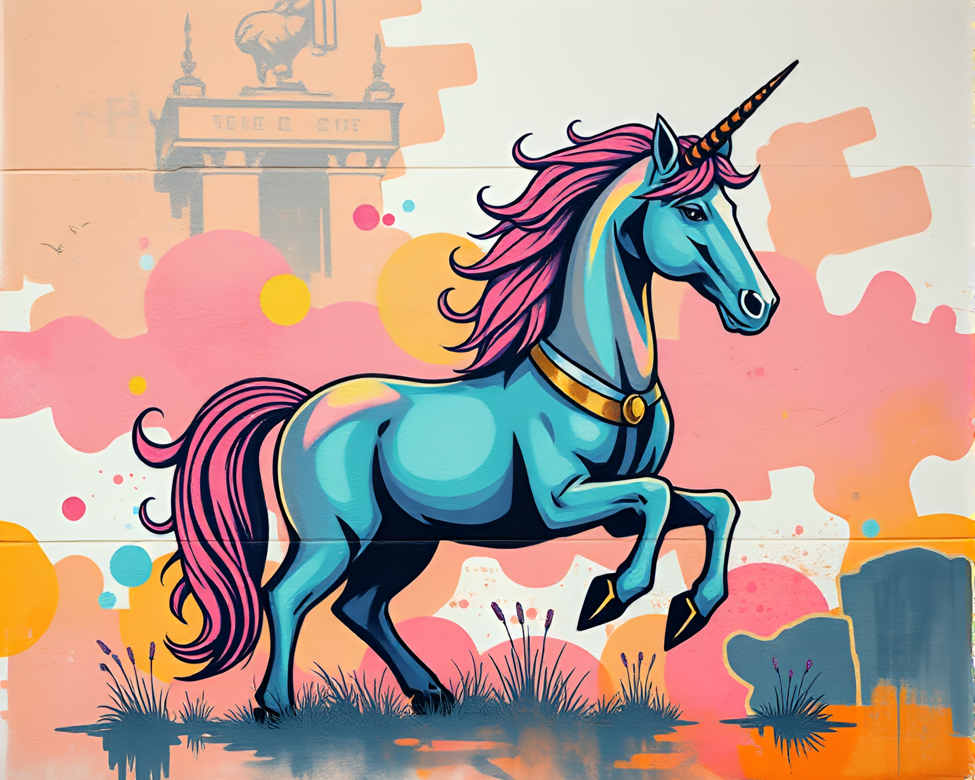 Urban Centaur Mural Graffiti Artwork – free AI stock image