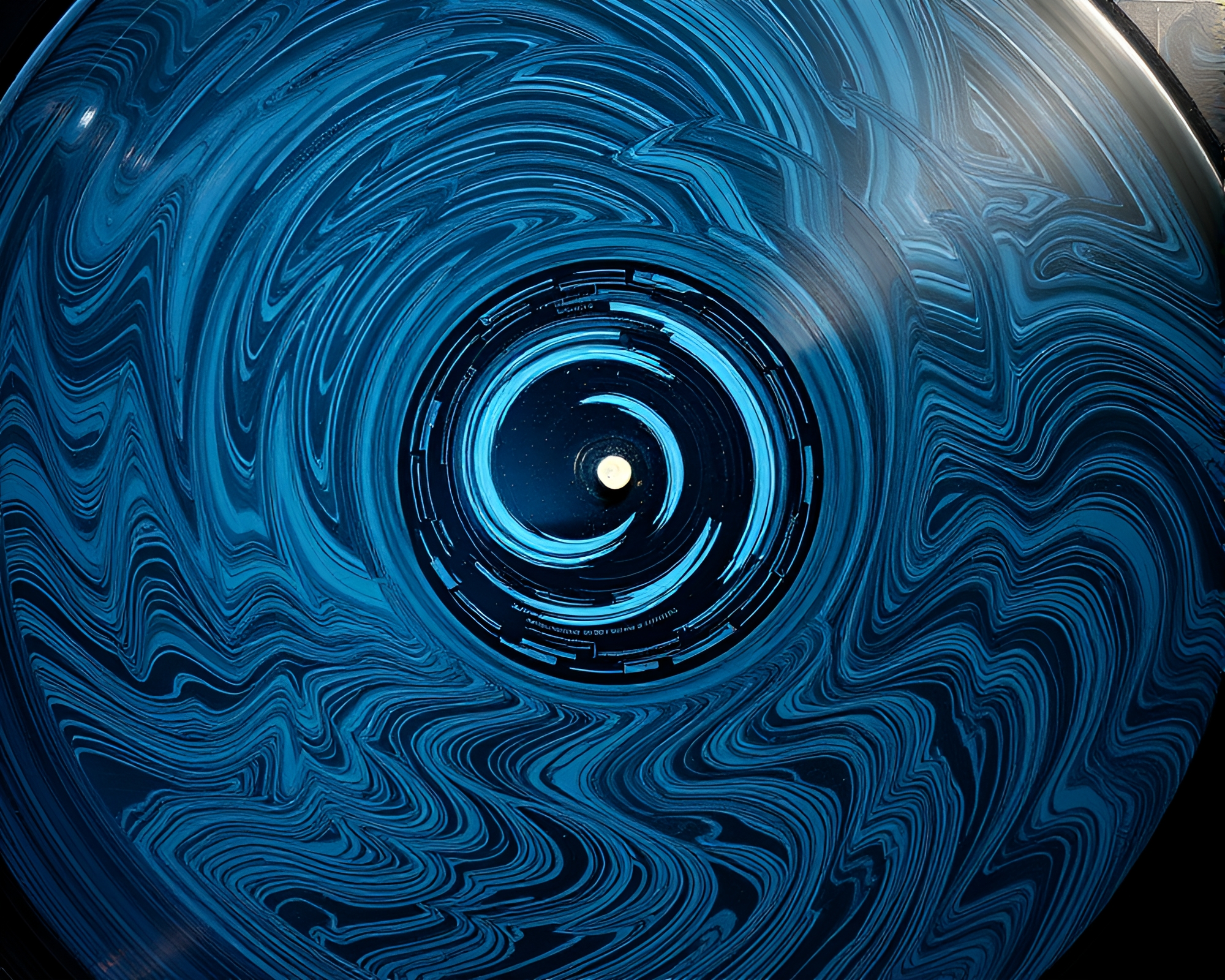 Vinyl Record Milky Way Swirl Composition – free AI stock image