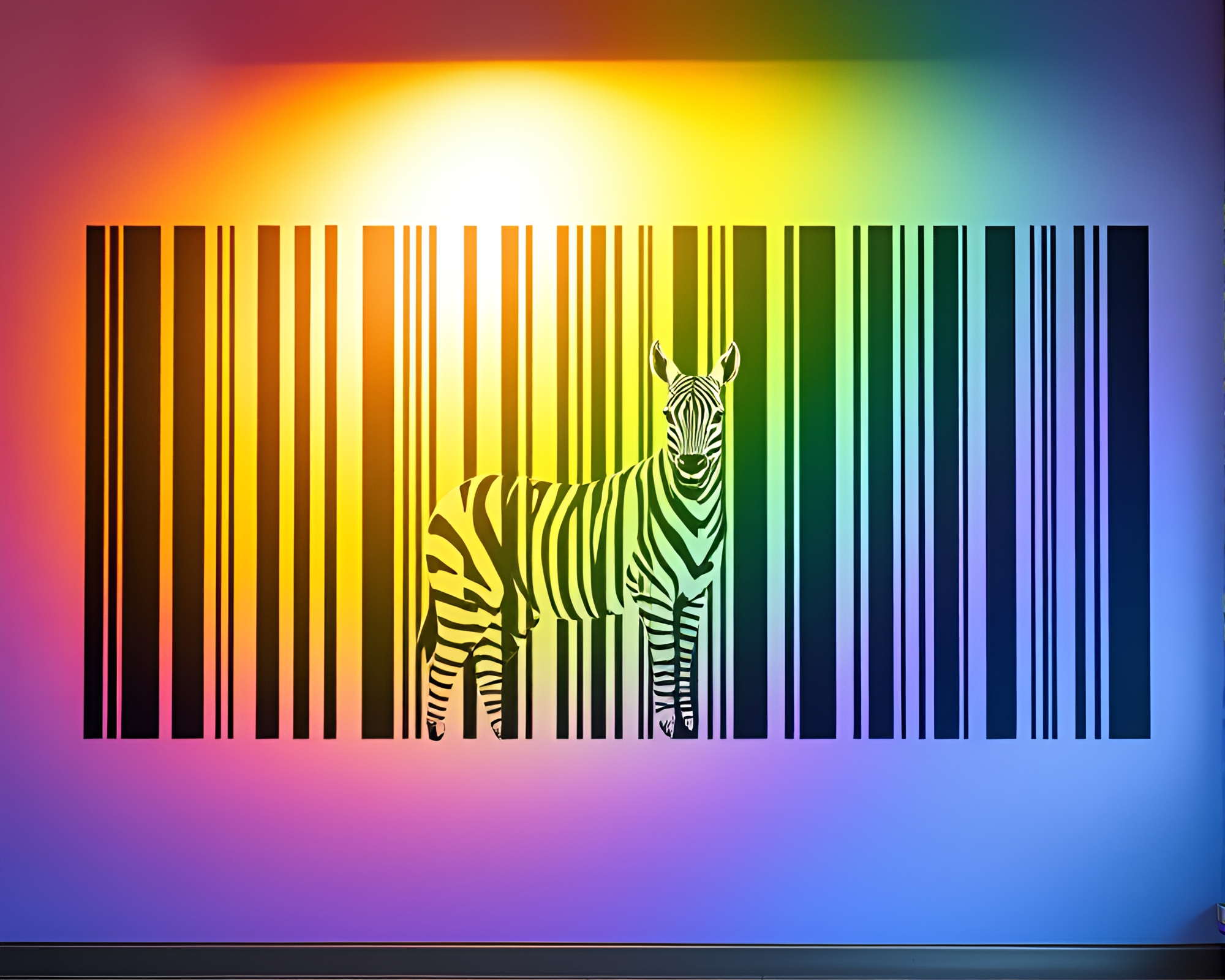 Chimera Barcode Stripe Under Ambient Occlusion Lighting – free AI stock image