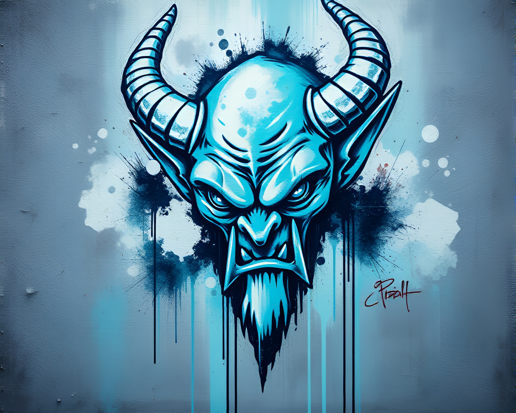 Frozen Goblin Graffiti Texture Art – free AI stock image
