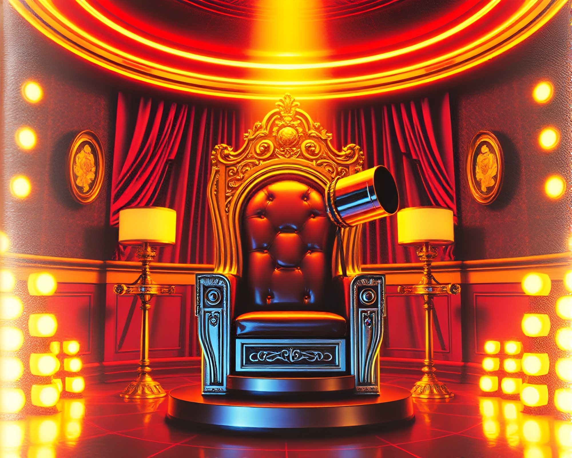 Cosmic Throne Room Foil Stamping Spectacle – free AI stock image