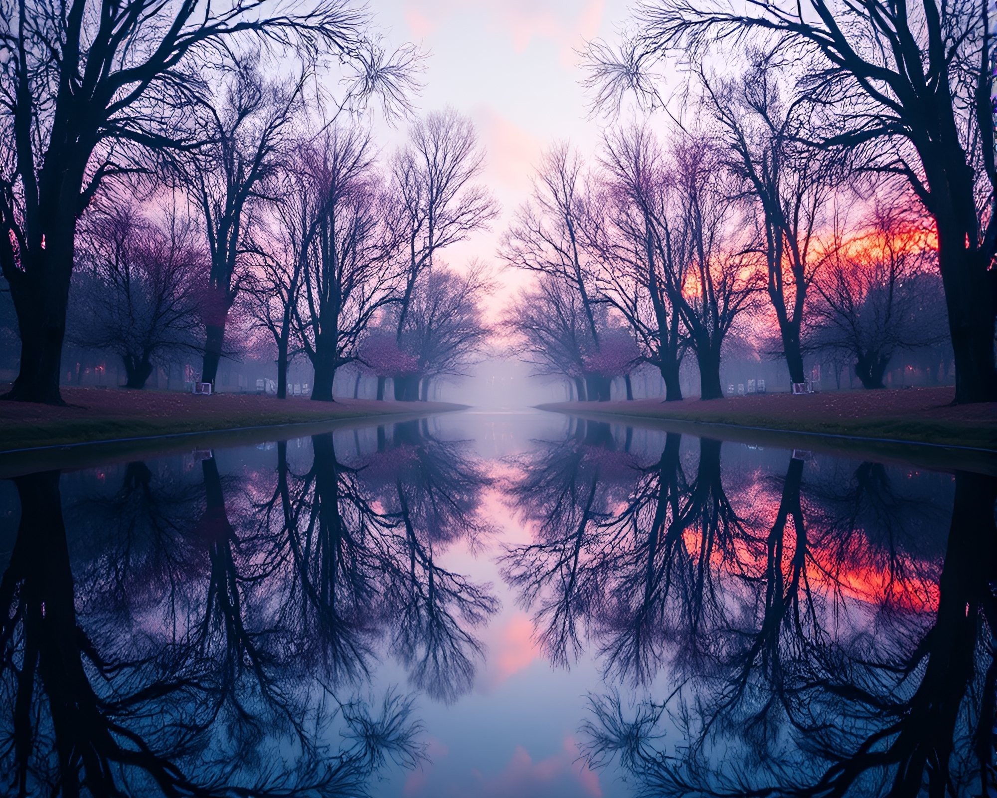 Enchanting Hot Spring Symmetry Revealed Through Stained Glass – free AI stock image