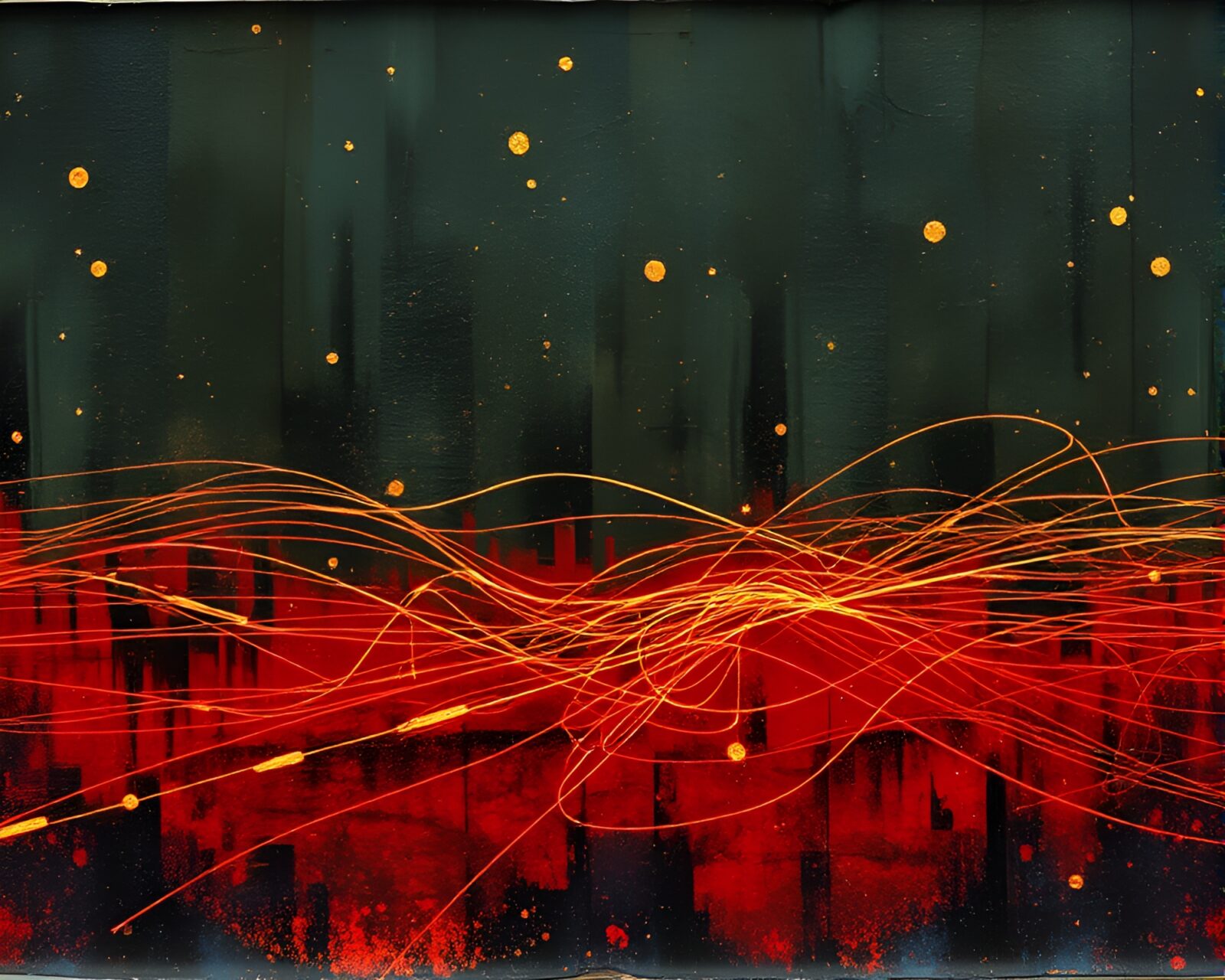 Enigmatic ley lines in grainy film with foil stamping