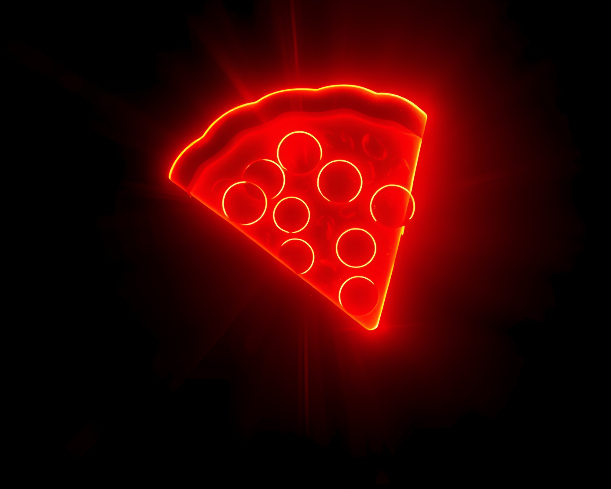 Neon Pizza Slice Backscatter Flare Contrast – free AI stock image
