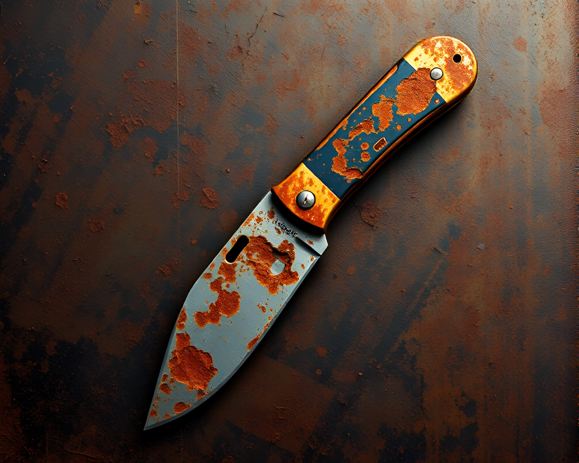 Rusty Pocketknife: Neural Style Transfer Artwork – free AI stock image