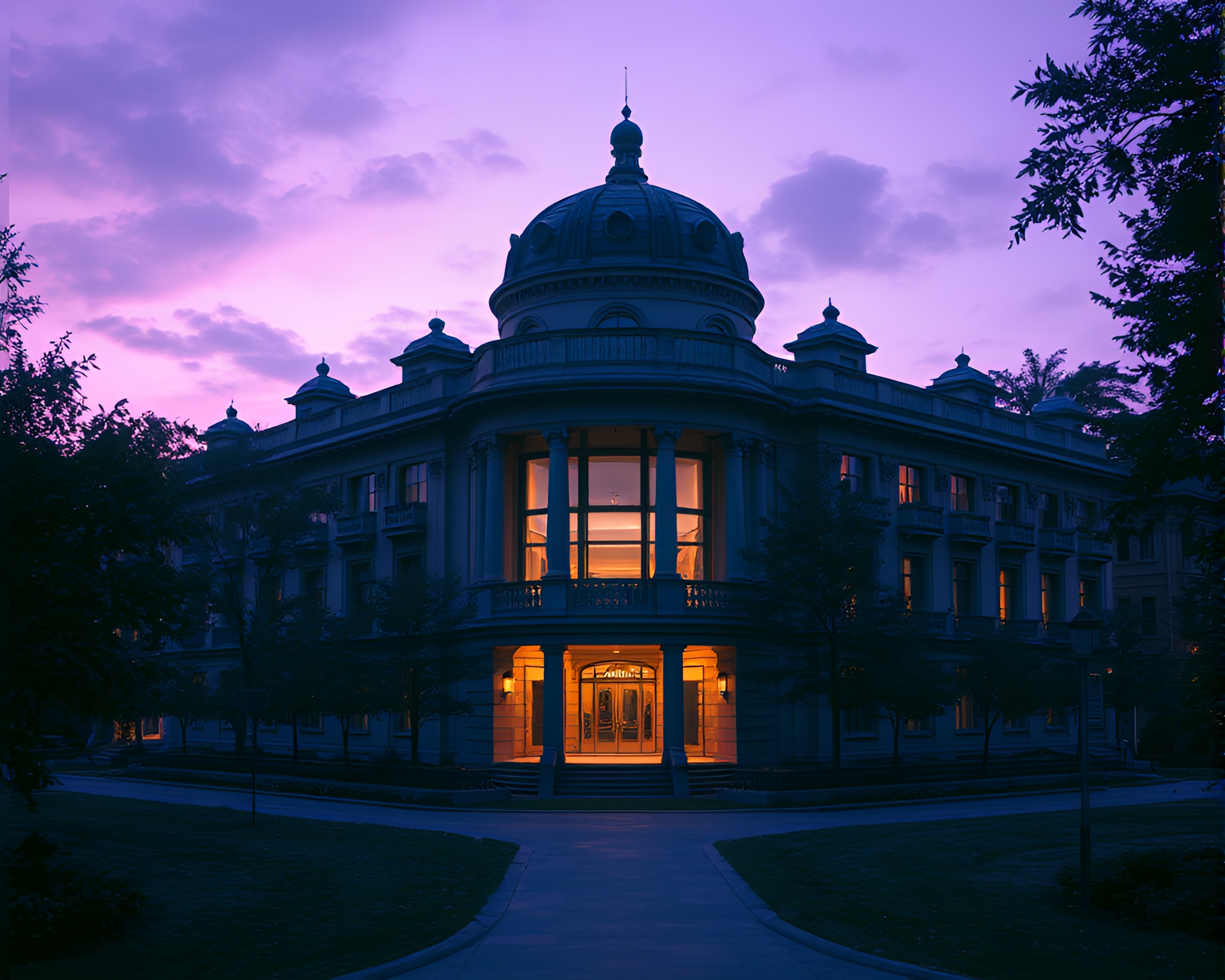 Twilight Augmented Reality Architectural Rendering Portrait – free AI stock image