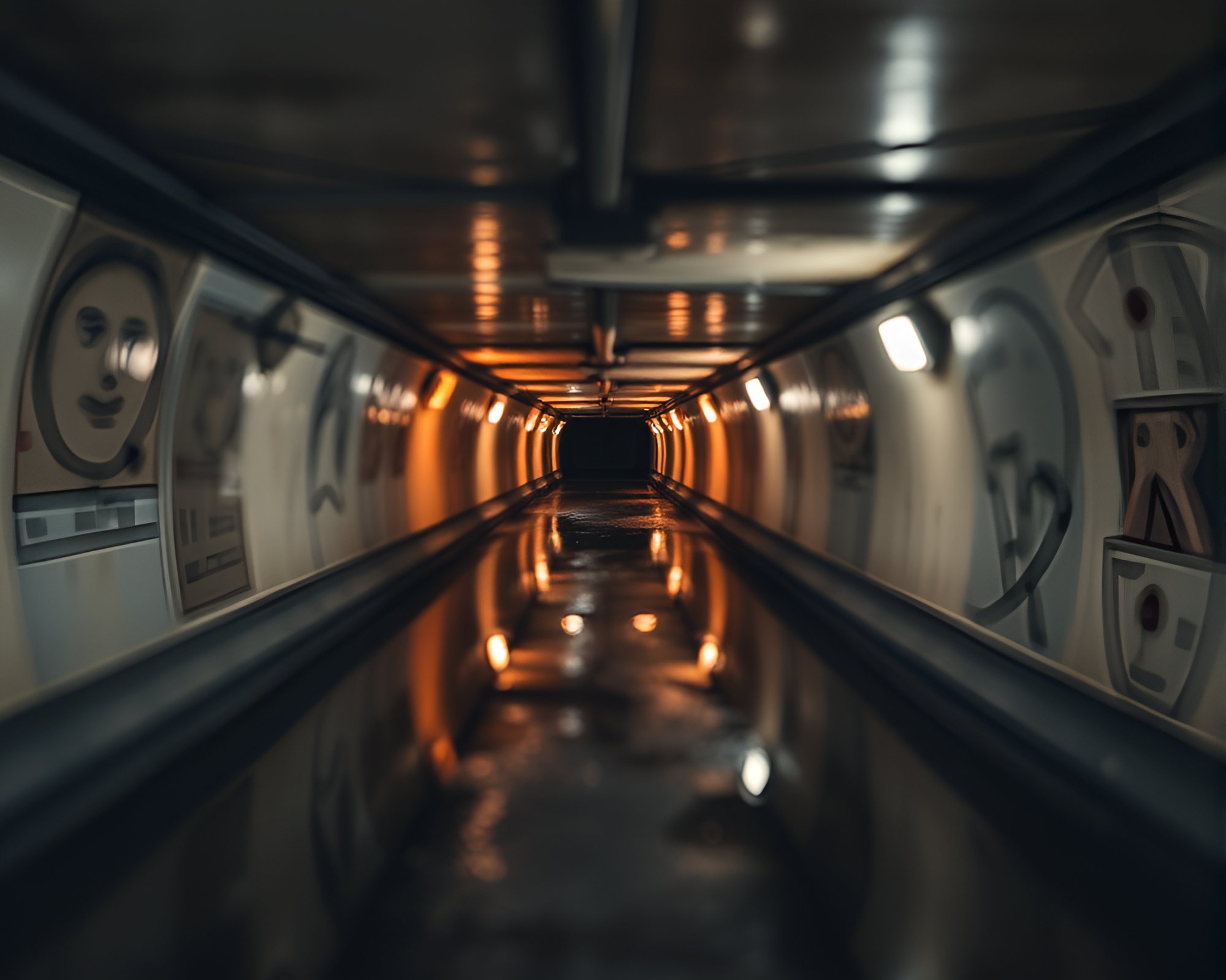 Eerie Underground Bunker Reflections in Miniature Tilt-Shift – free AI stock image