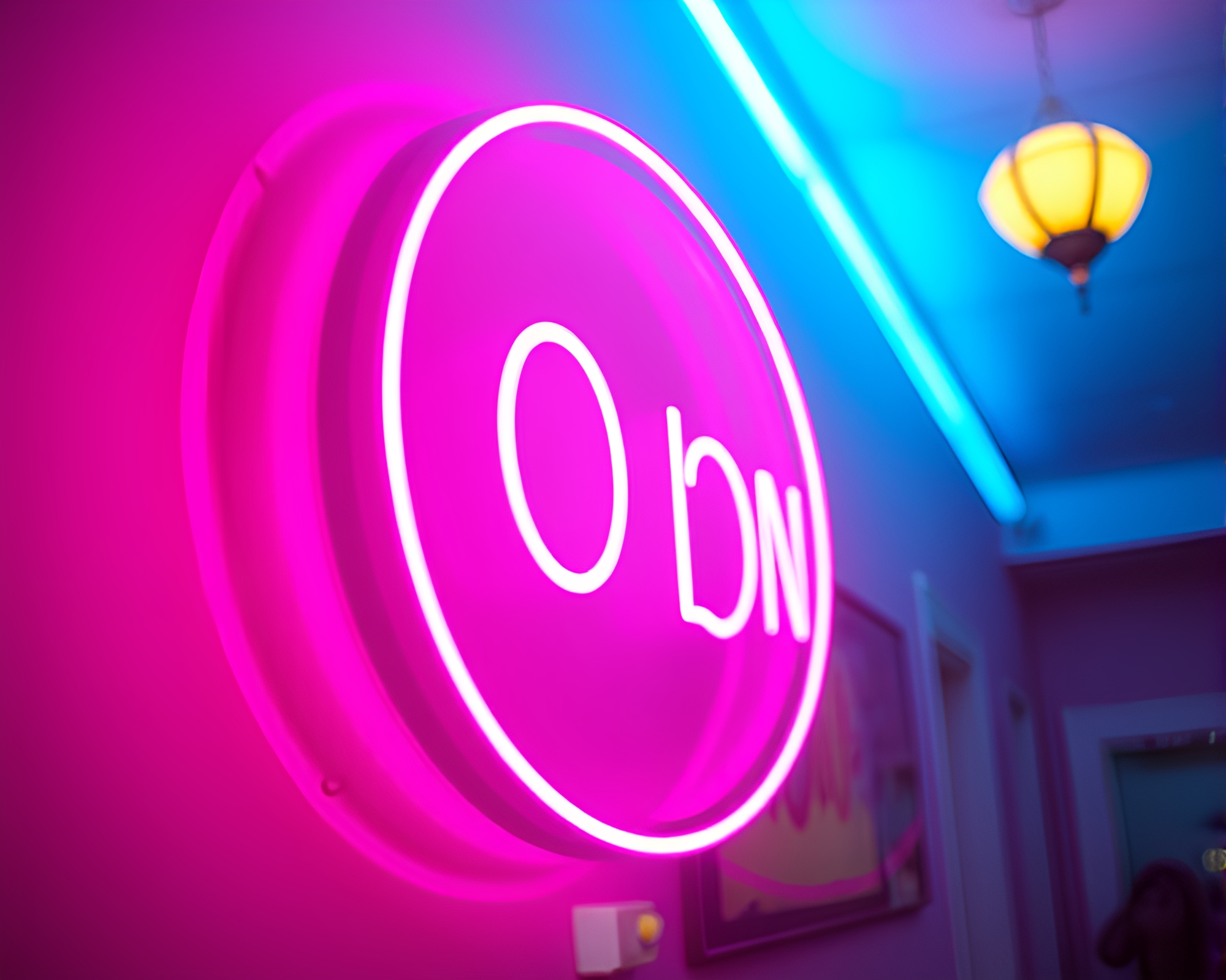 Luminous Neon Dreams with Soft Pastel Hues – free AI stock image