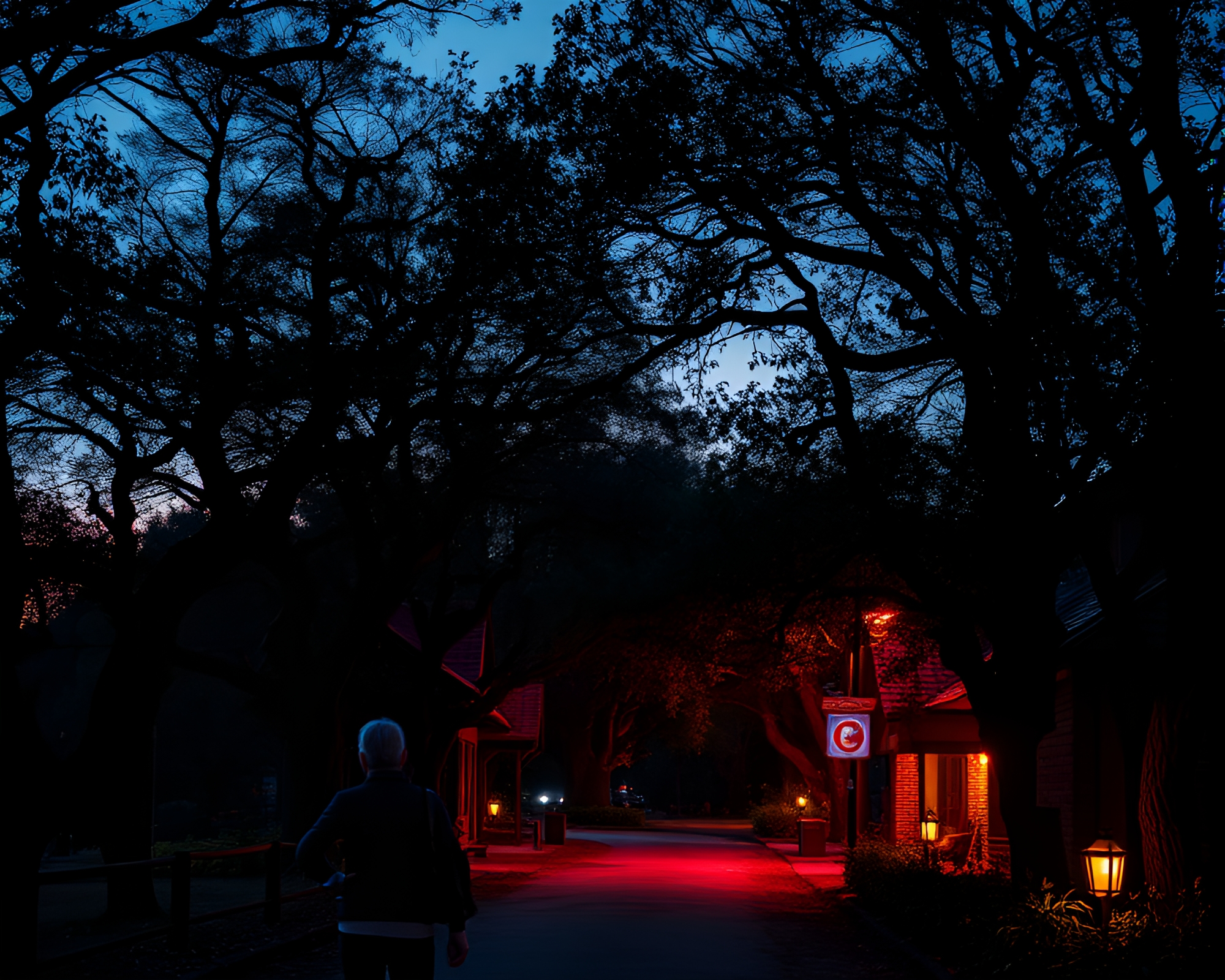 Enchanted Neon Grove at Dusk – free AI stock image