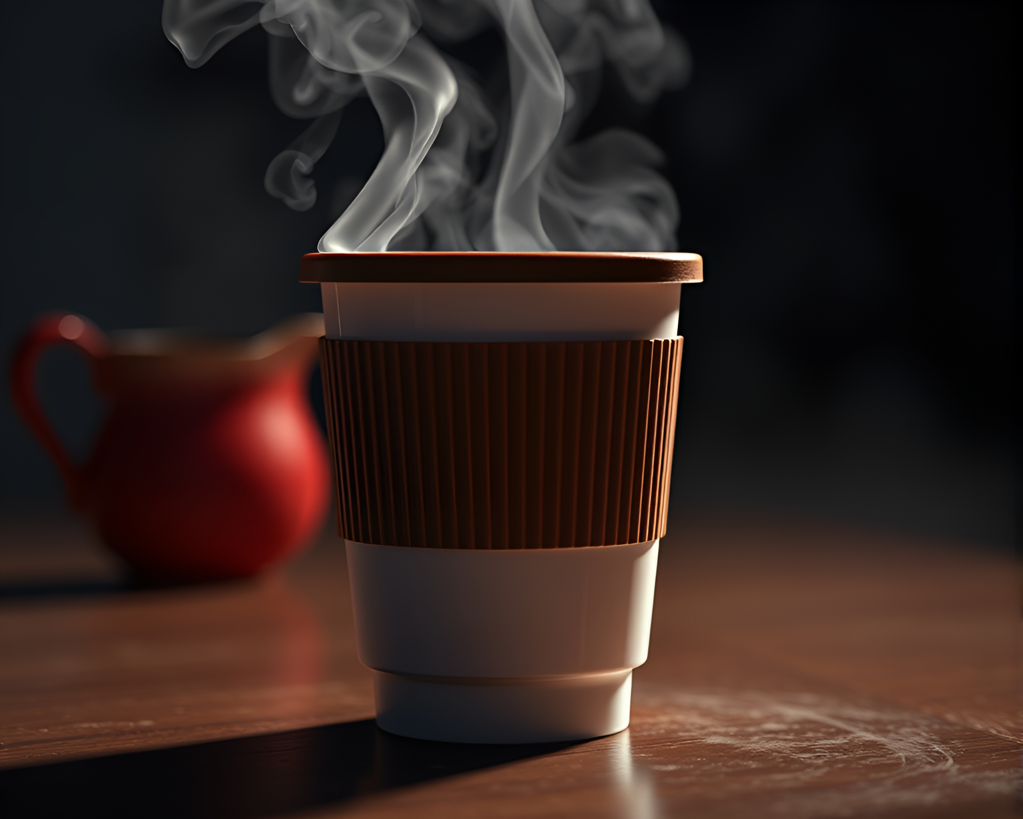 Coffee Cup Filled with Steam Vapor CGI Render – free AI stock image