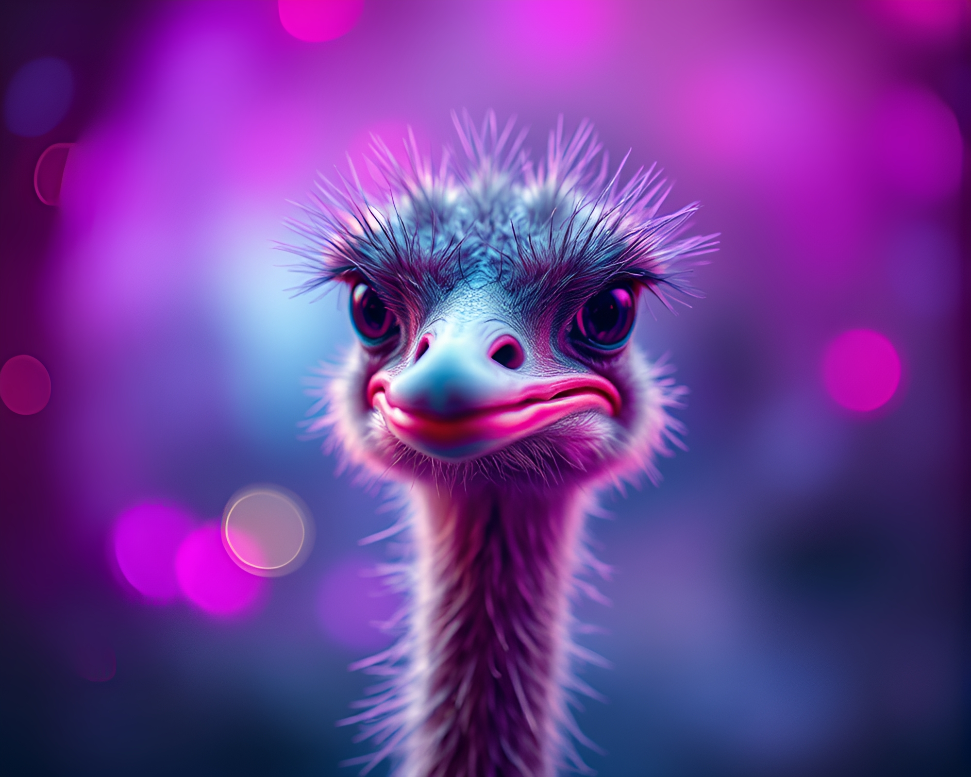 Ethereal Ostrich Sorcery Glass Distortion Composition – free AI stock image