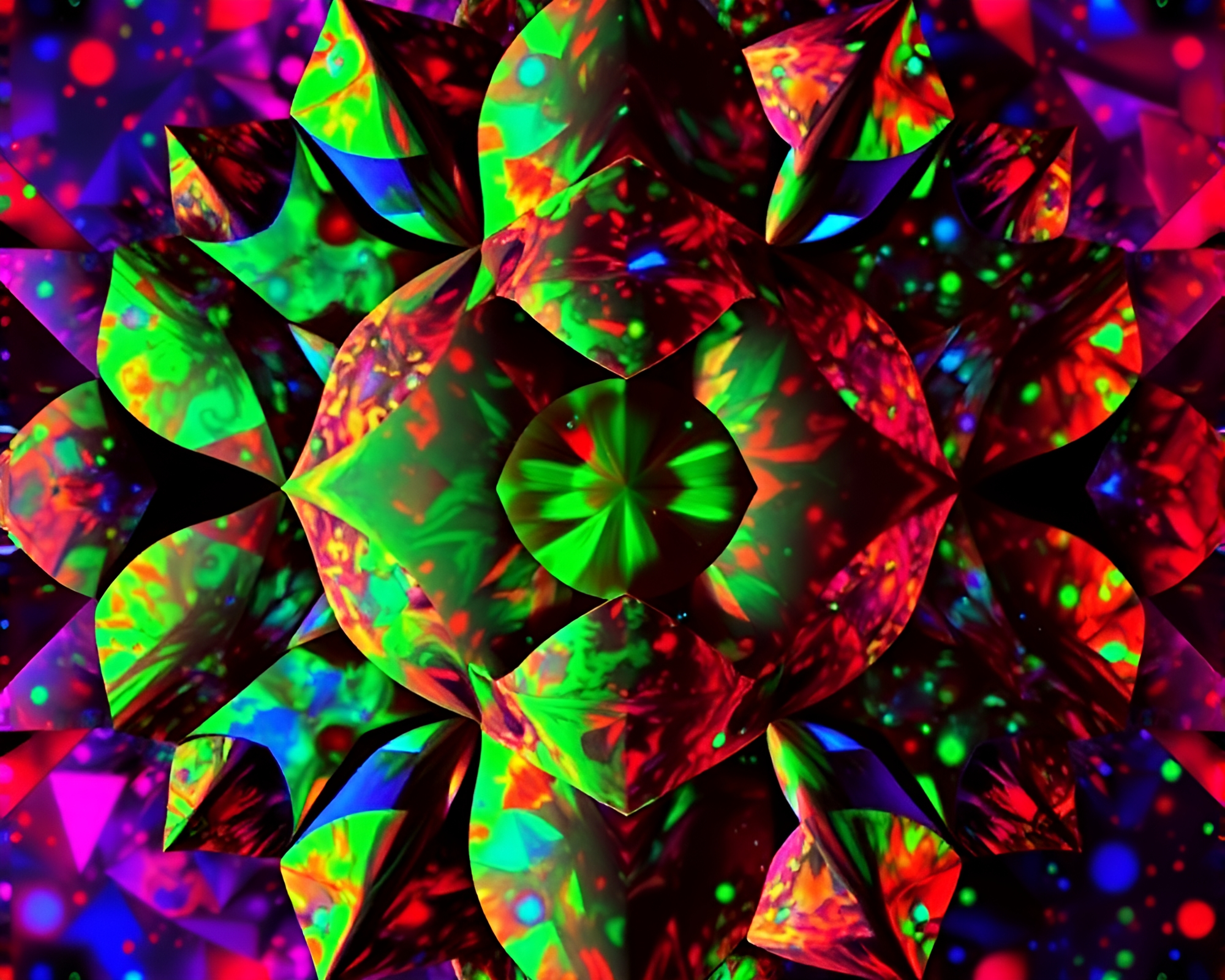 Escher-inspired Hologram Tessellation Painting – free AI stock image
