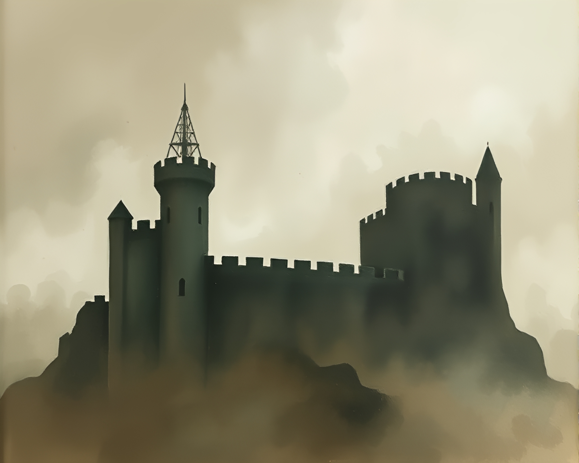 Deserted Castle Enshrouded in Smoky Veins – free AI stock image
