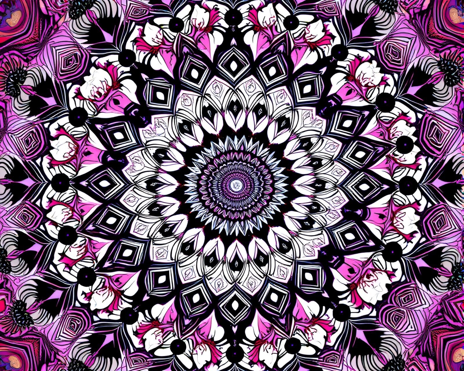 Colorful fisheye mandala design with toon shading effect.