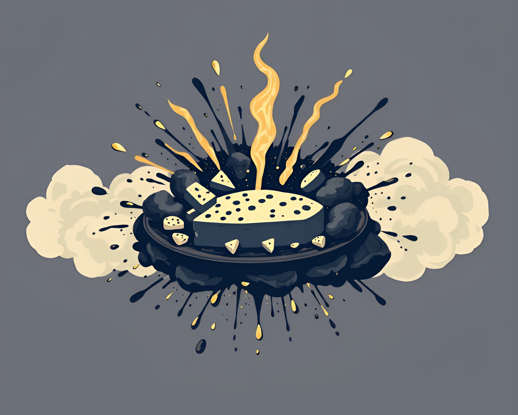 Explosive Cheese Platter in Vector Art – free AI stock image
