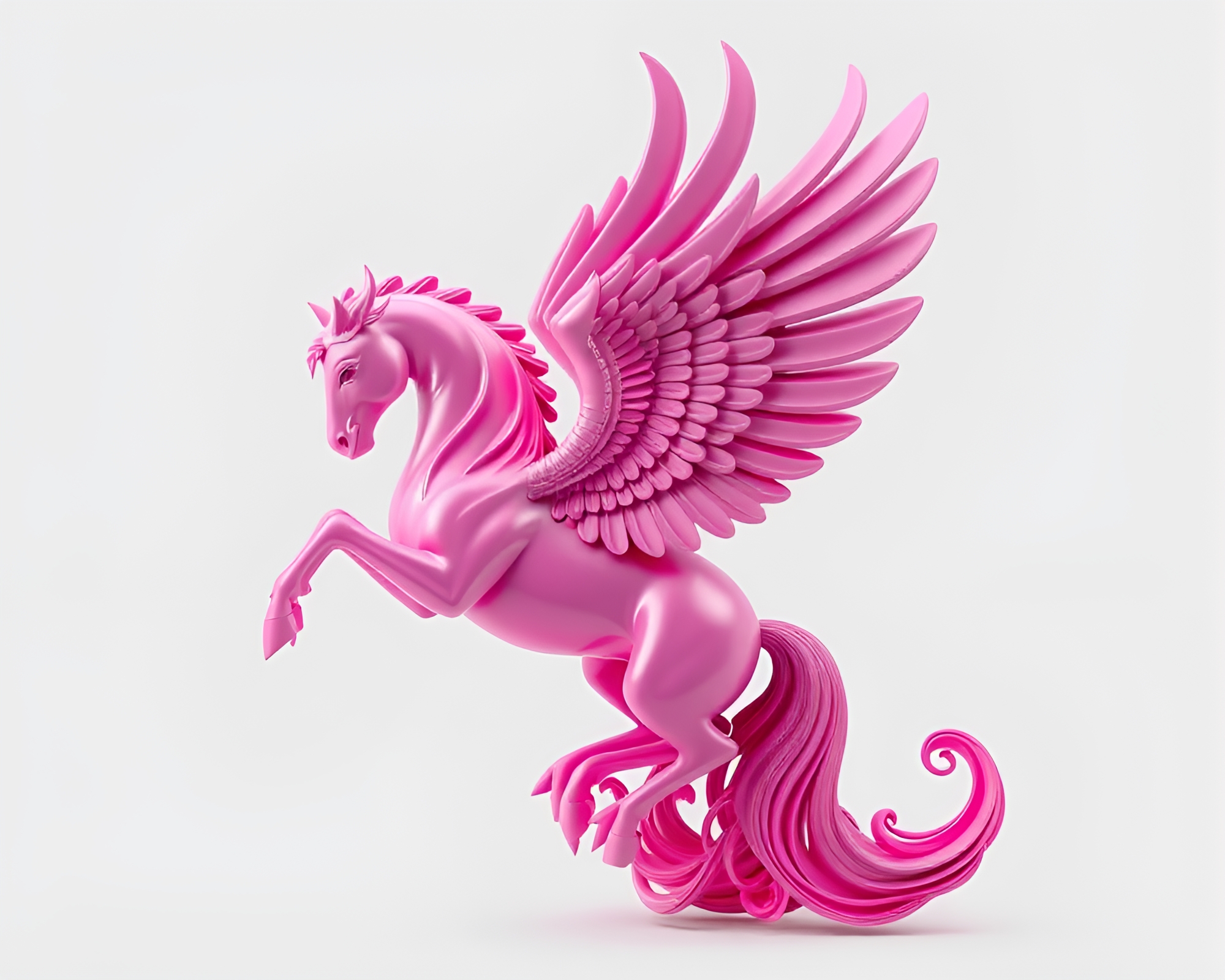 Magenta Punch: Spiraling Pegasus in 3D Scan – free AI stock image