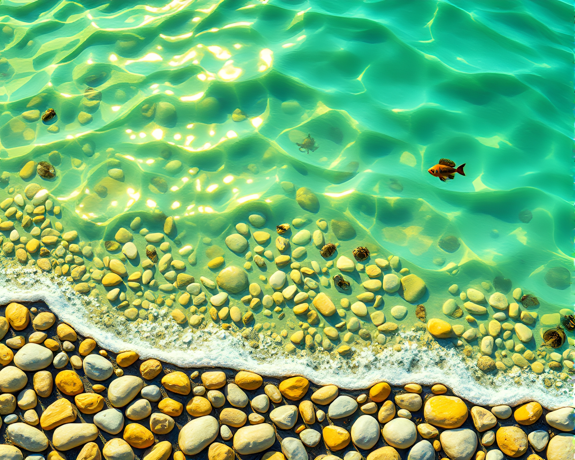 Stitched Pebble Beach Fantasy Toon Refuge – free AI stock image