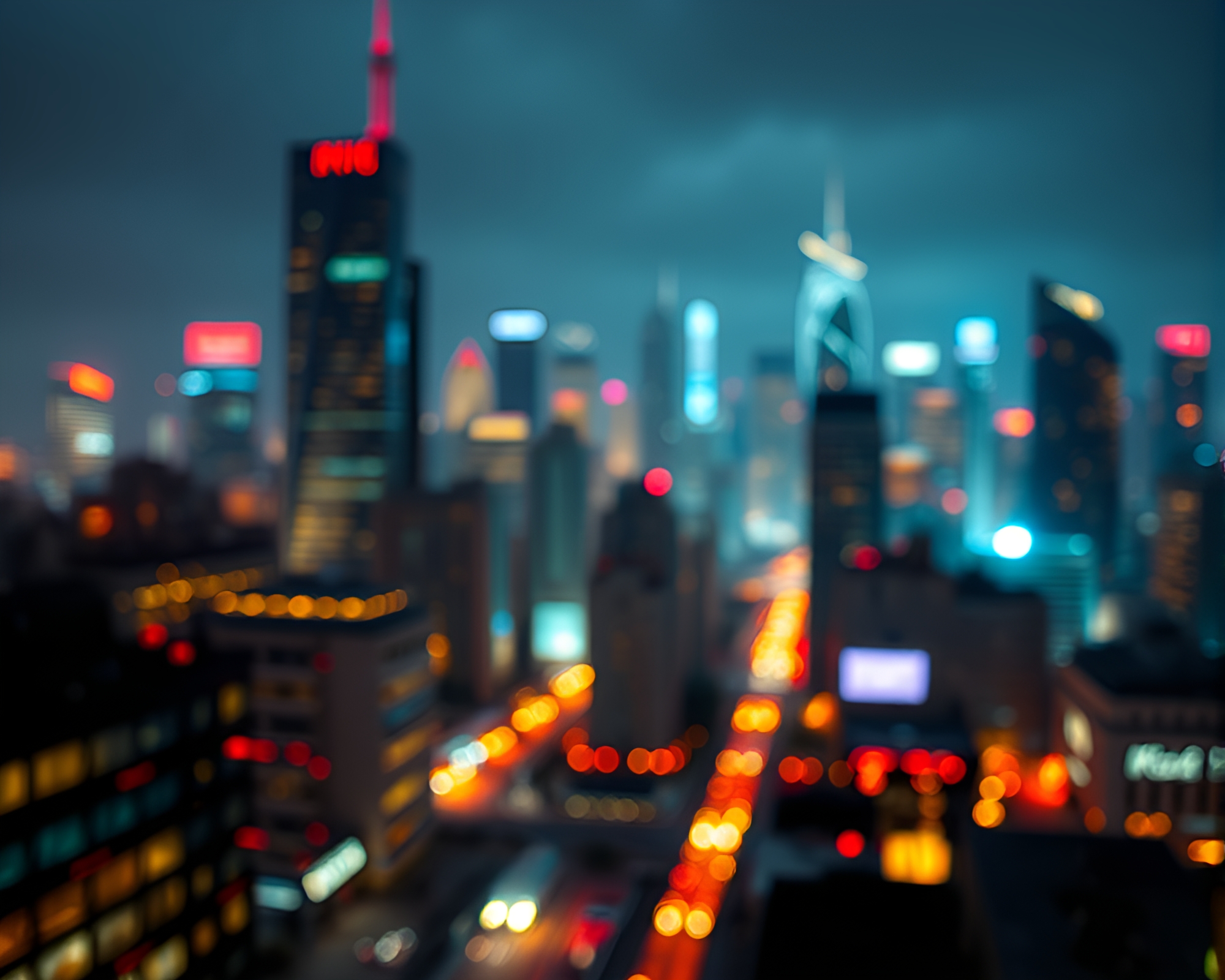 Futuristic Pop Art Cityscape with Crosshatching Shadows – free AI stock image