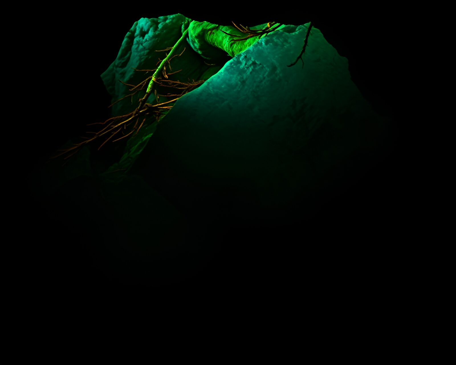 A mesmerizing cave painting glowing in the darkness