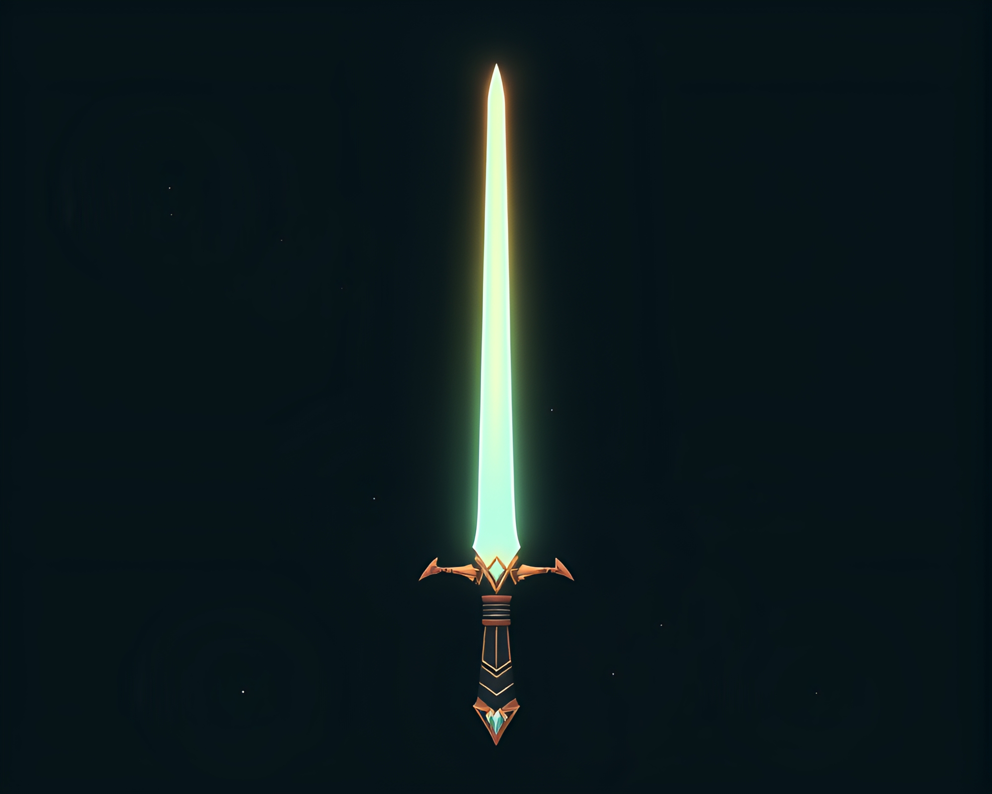 Futuristic Verdigirs Laser Sword Planetscape – free AI stock image