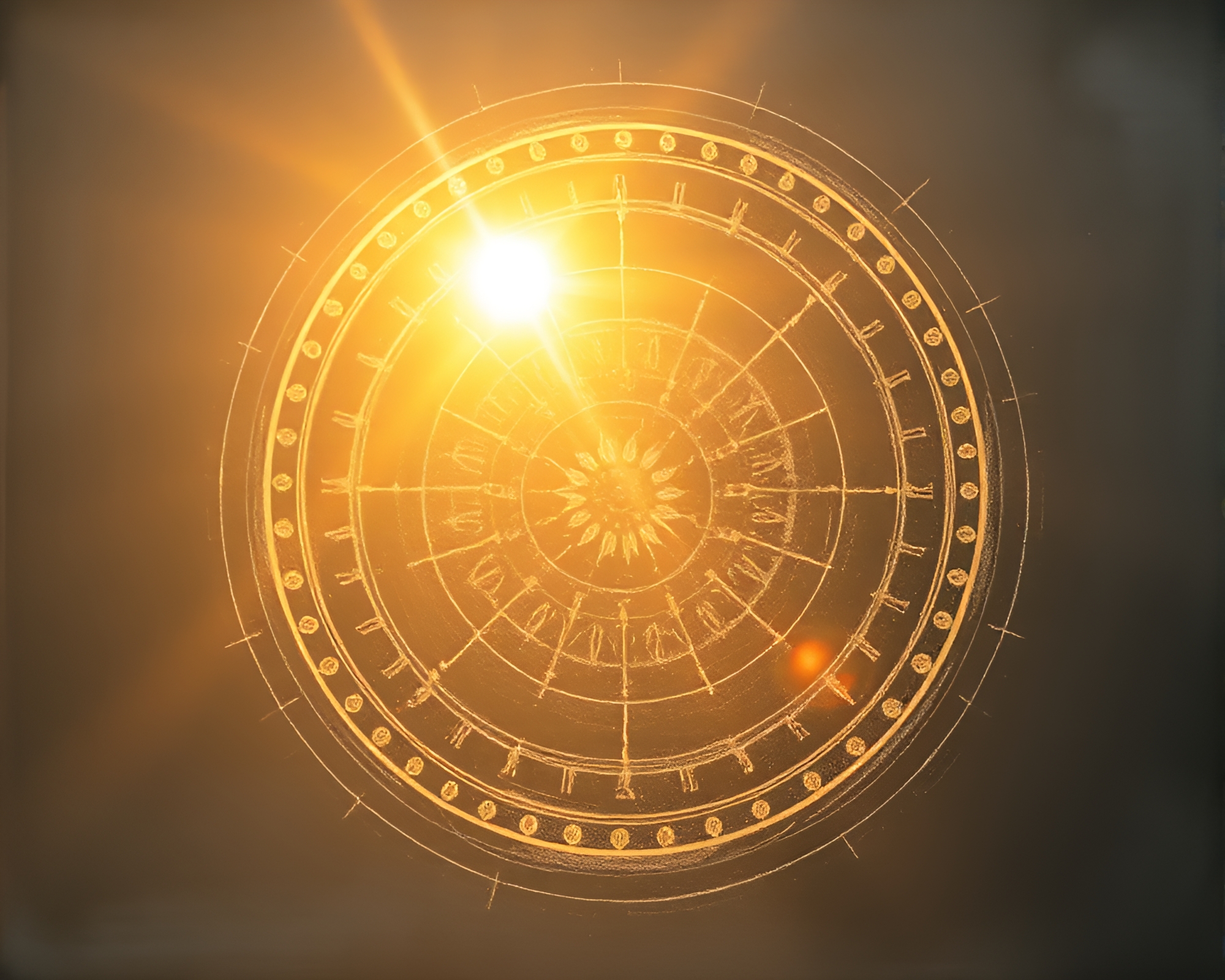 Magic Circle Etched in Morning Chalk Light – free AI stock image