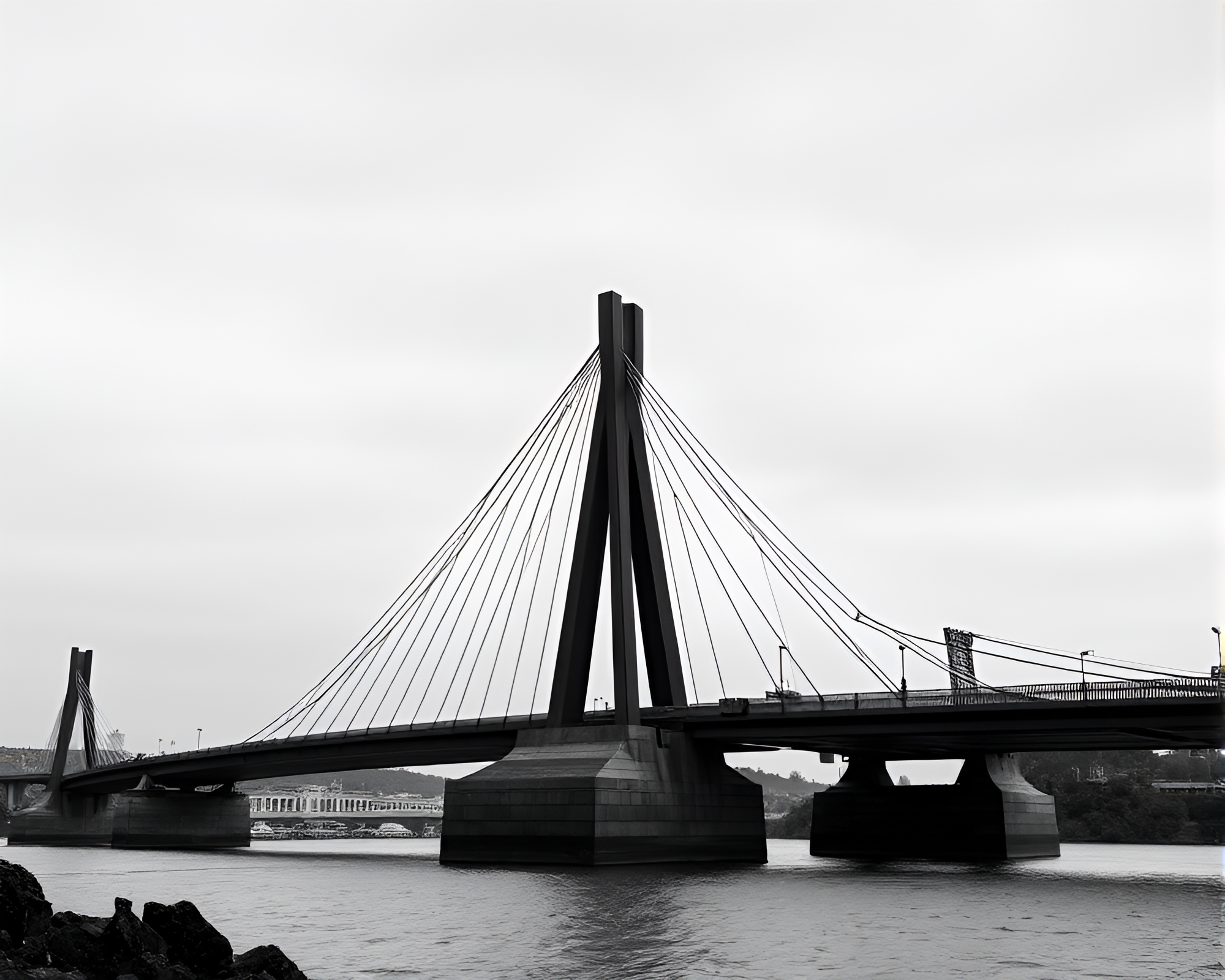 Skeuomorphic Bridge in Charcoal Black – free AI stock image