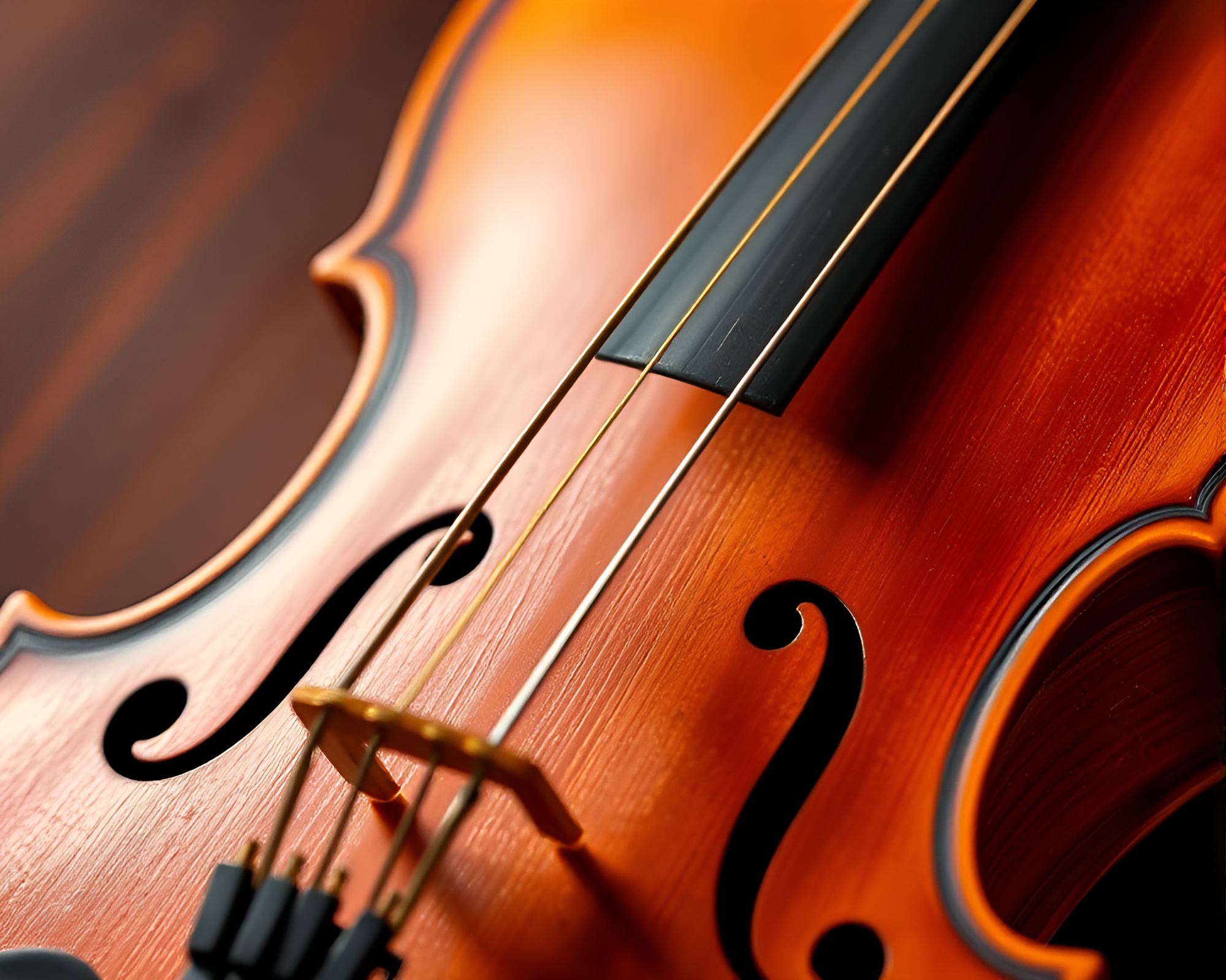 Warm Golden Violin with Etched Details – free AI stock image