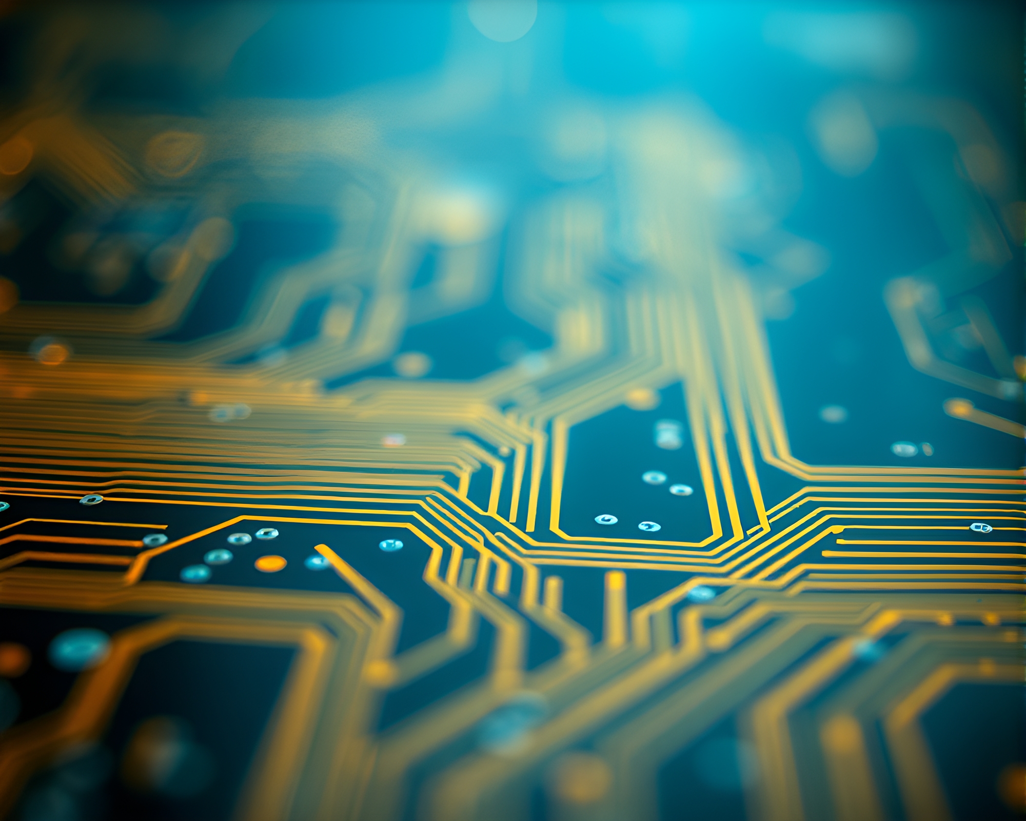 Futuristic Dimensional Rift Circuit Board Art – free AI stock image