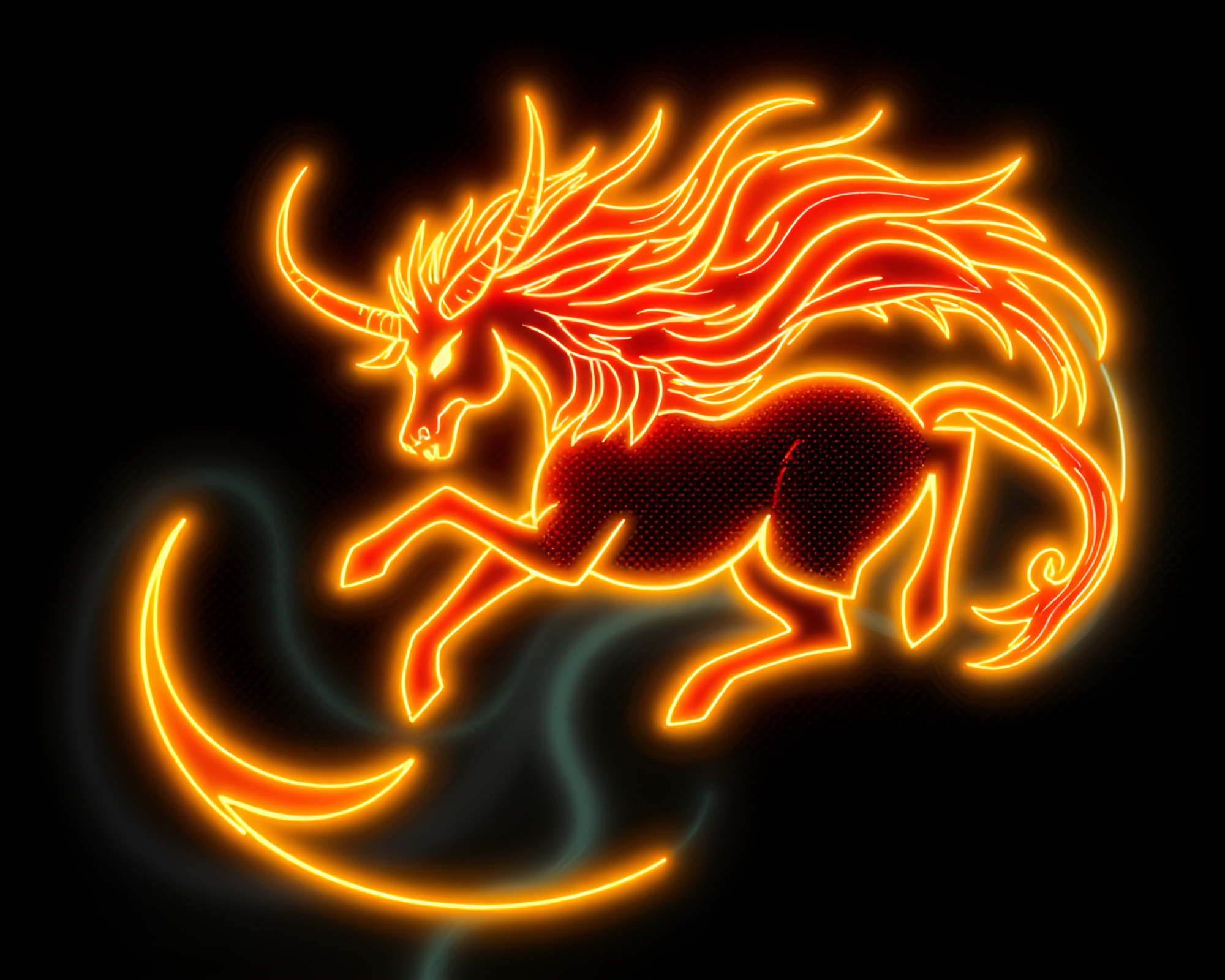 Neon Minotaur: Golden Spiral Composition – free AI stock image