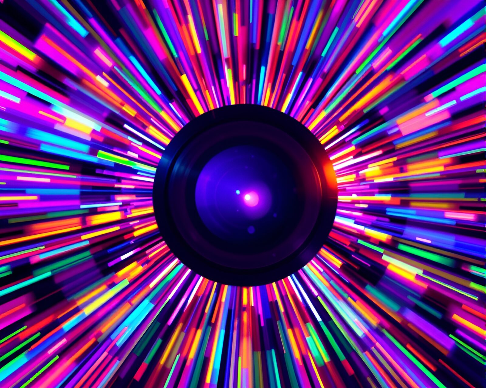 Abstract fractal pattern with vibrant glitch colors in ultraviolet style