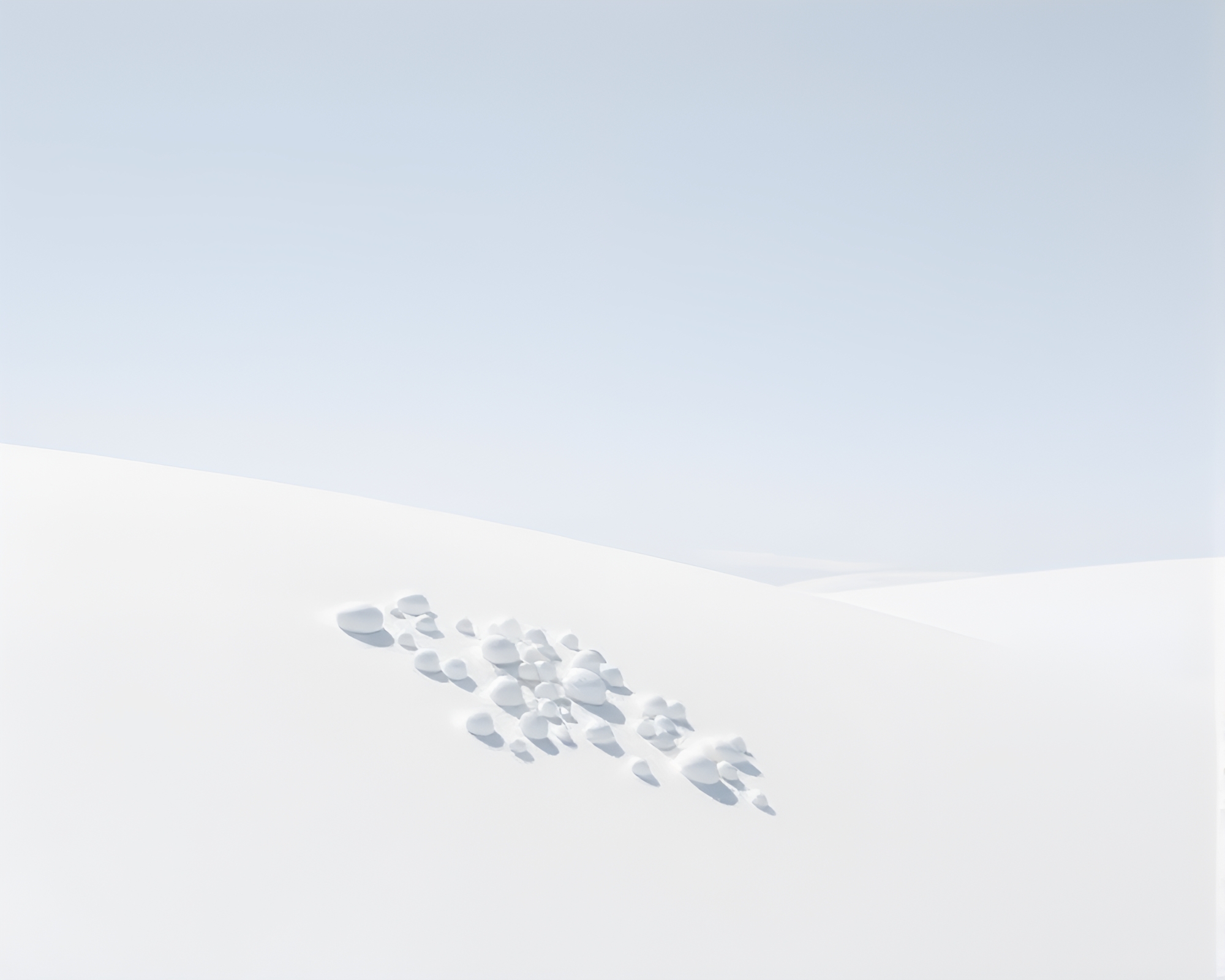 Holographic Sand Dune Bubble Clusters in Antarctic Whiteout – free AI stock image